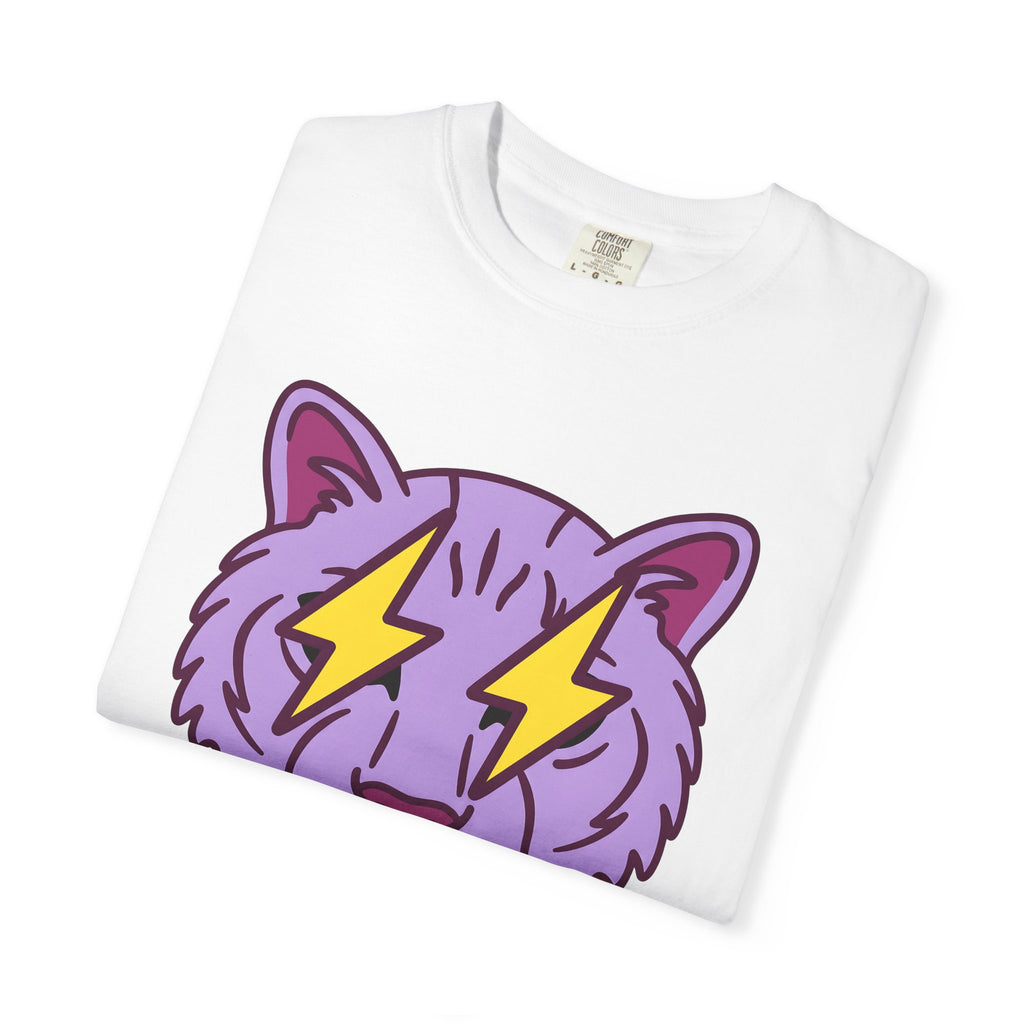 Cat Head Shirt Cat Pet Gift Women Graphic Design Tee Kitten T-Shirt Cat Fan Feline Tshirt Animal Graphic Comic Style Lightning Streaks