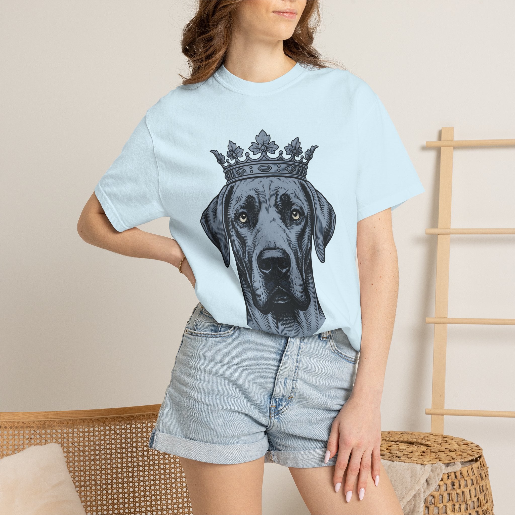 Dog Crown Shirt Dog Animal Gift Women Tattoo Tee Tiara T-Shirt Dog Fan Crown Tshirt Creature Graphic Vintage Royalty Tshirt