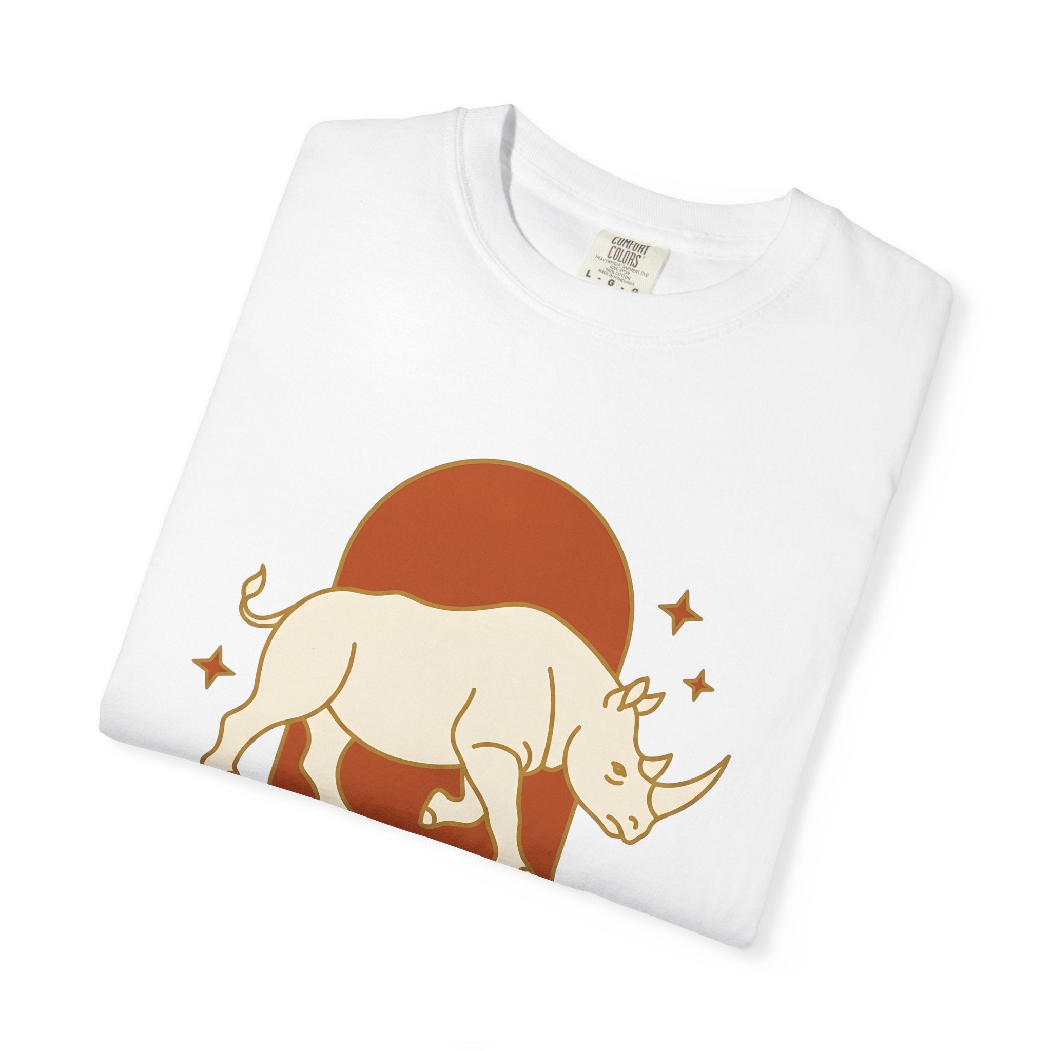 Rhino Art Shirt Sports Training Gift Women Plain Tee Rhinoceros T-Shirt Athlete Enthusiast Simple Tshirt Workout Graphic Old School Star