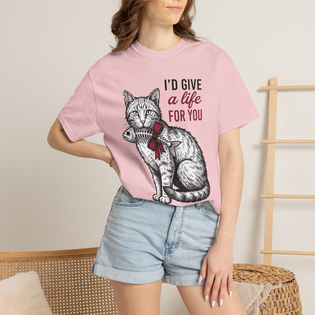 Cat Fishbone Shirt St. Valentine's Day Animal Gift Women Hand Drawn Tee Fish Skeleton T-Shirt Valentine Fan Illustrated Graphic Tshirt