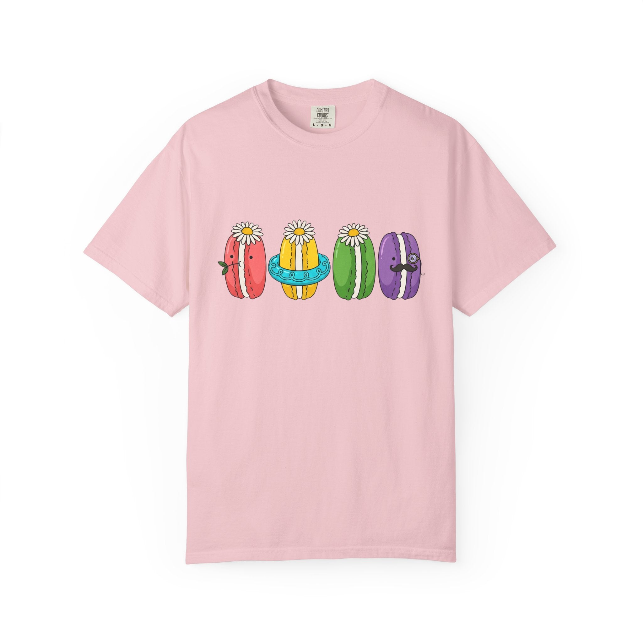 Cute Macarons Shirt Desserts Food Gift Women Kawaii Tee Macaron T-Shirt Pastry Fan Mochi Tshirt Foodie Graphic Cartoon Flowers Tshirt