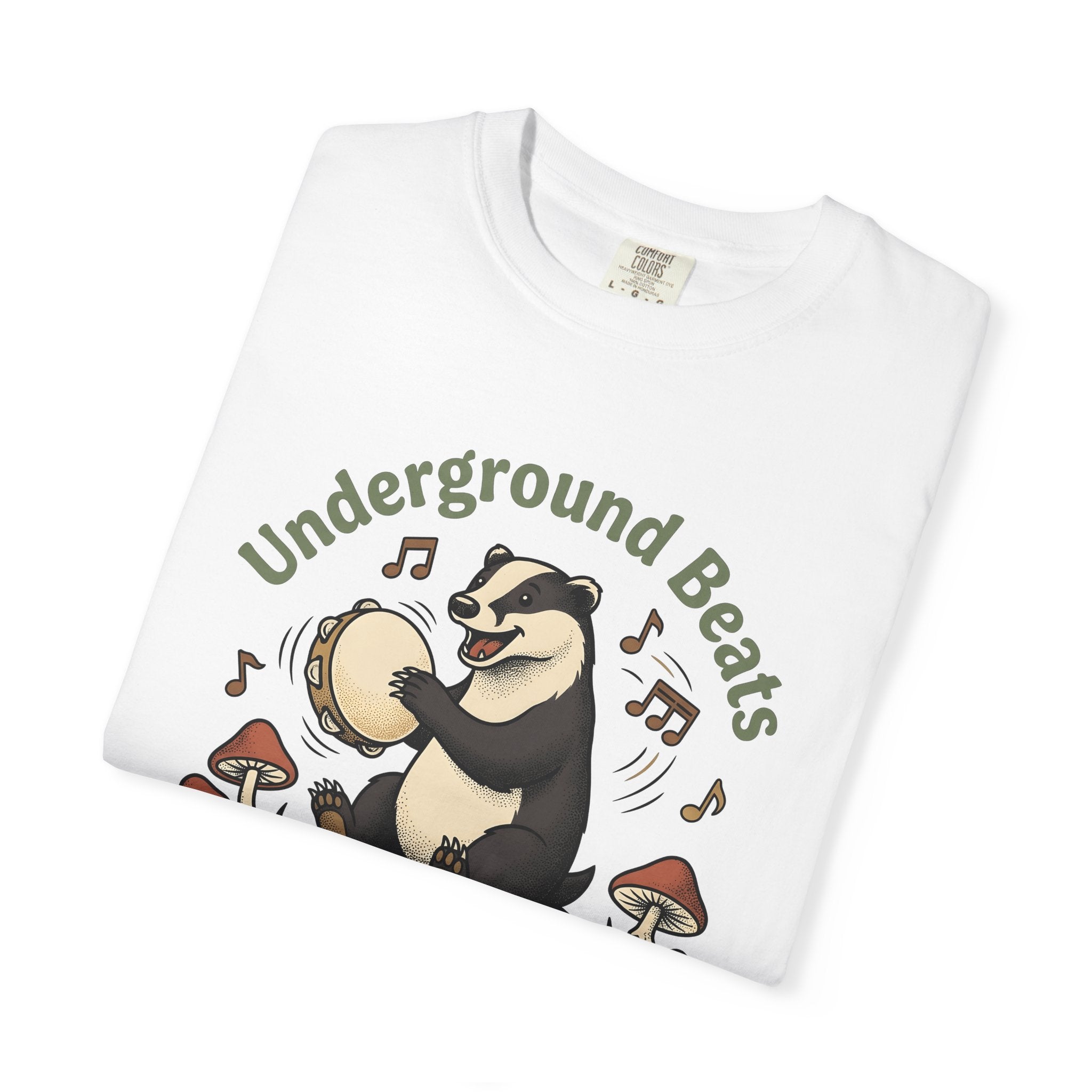 Badger Tambourine Shirt Cottagecore Forest Gift Women Playful Tee Tambourine T-Shirt Cottage Enthusiast Whimsical Tshirt Woods Graphic Retro