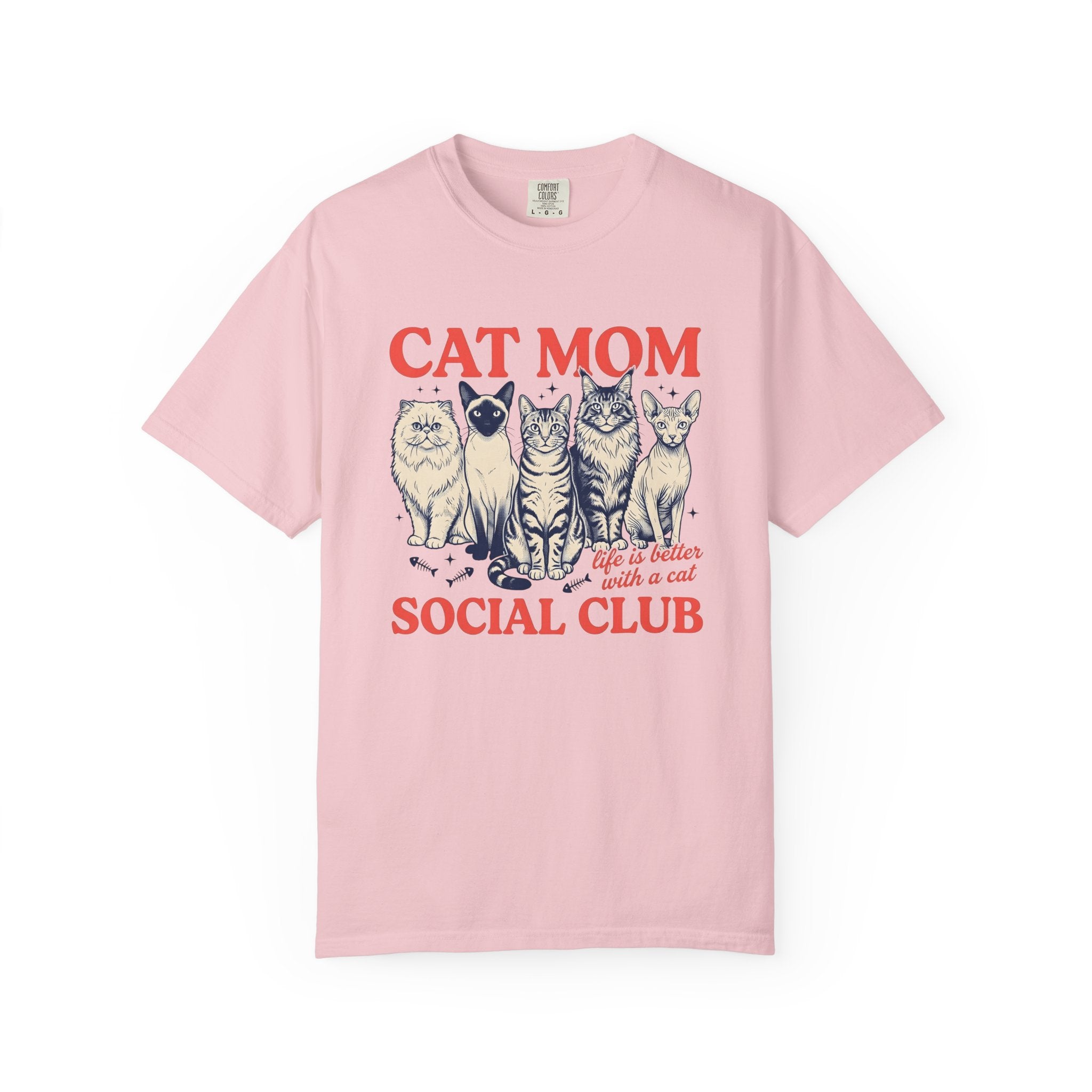 Cat Pack Shirt Cat Mom Animals Gift Women Retro Tee Feline T-Shirt Cat Lady Fan Vintage Tshirt Wildlife Graphic Sketch Fish Skeleton Tshirt