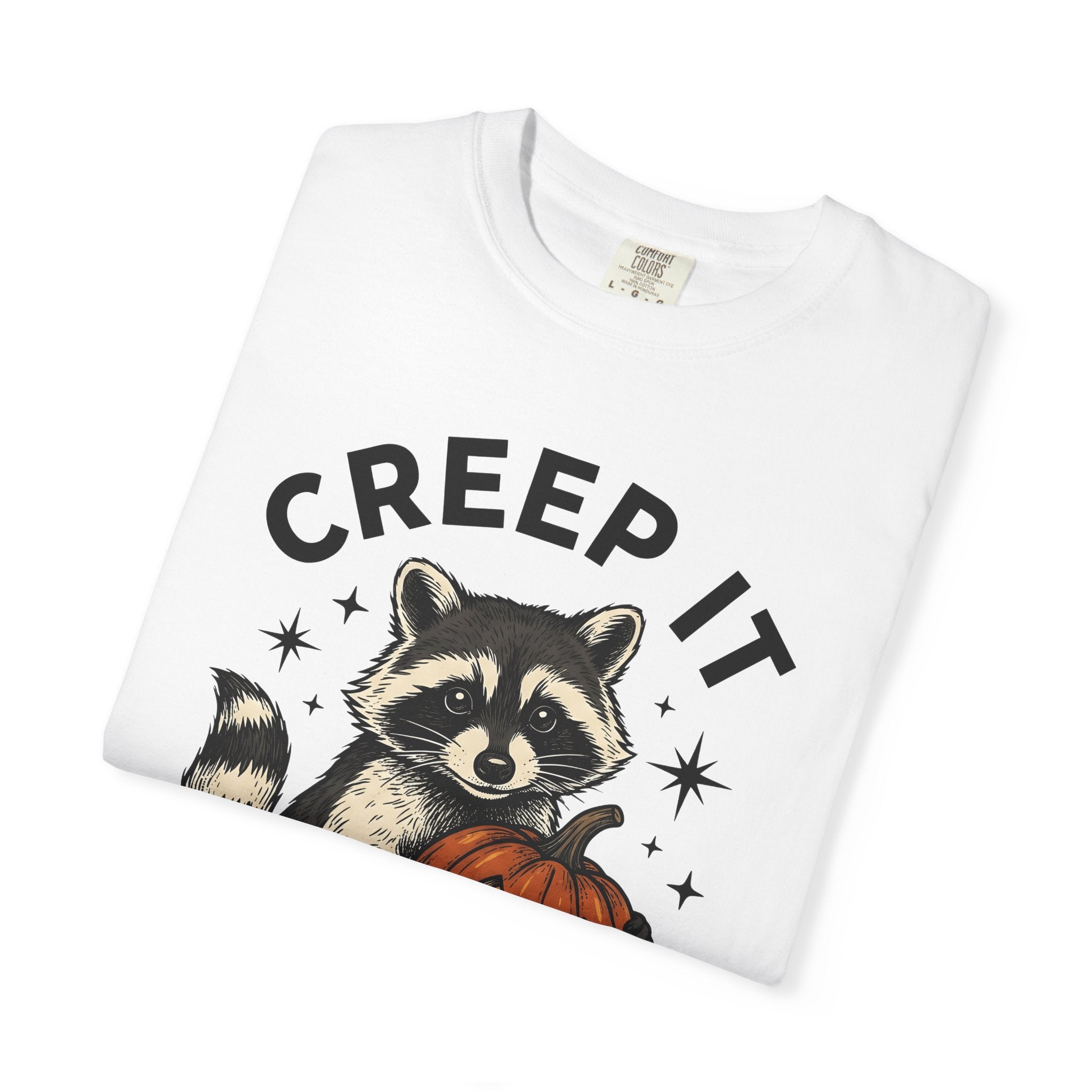 Raccoon Jack-O'-Lantern Shirt Halloween Wildlife Gift Women Retro Tee Pumpkin T-Shirt Halloween Fan Vintage Tshirt Animal Graphic Sketch