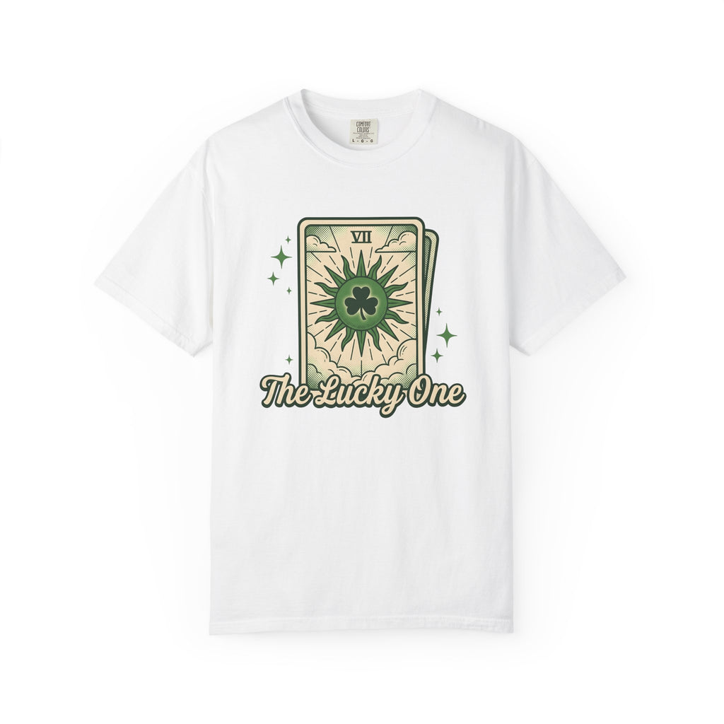 Tarot Card Clover Shirt St. Patrick's Day Luck Gift Women Vintage Tee Shamrock T-Shirt Irish Fan Retro Illustration Fortune Graphic Retro