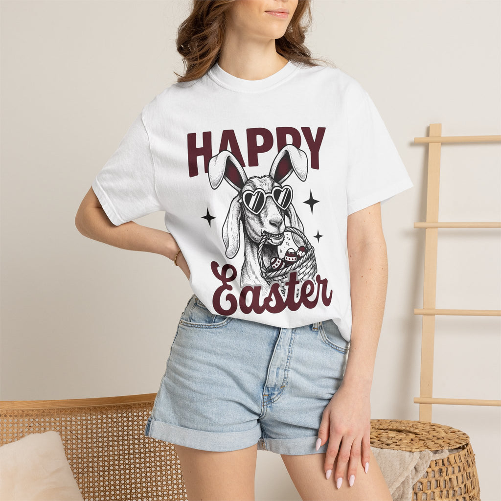 Bunny Glasses Shirt Easter Festivity Gift Women Cartoon Tee Specs T-Shirt Easter Fan Comic Tshirt Celebration Graphic Line Art Egg Container