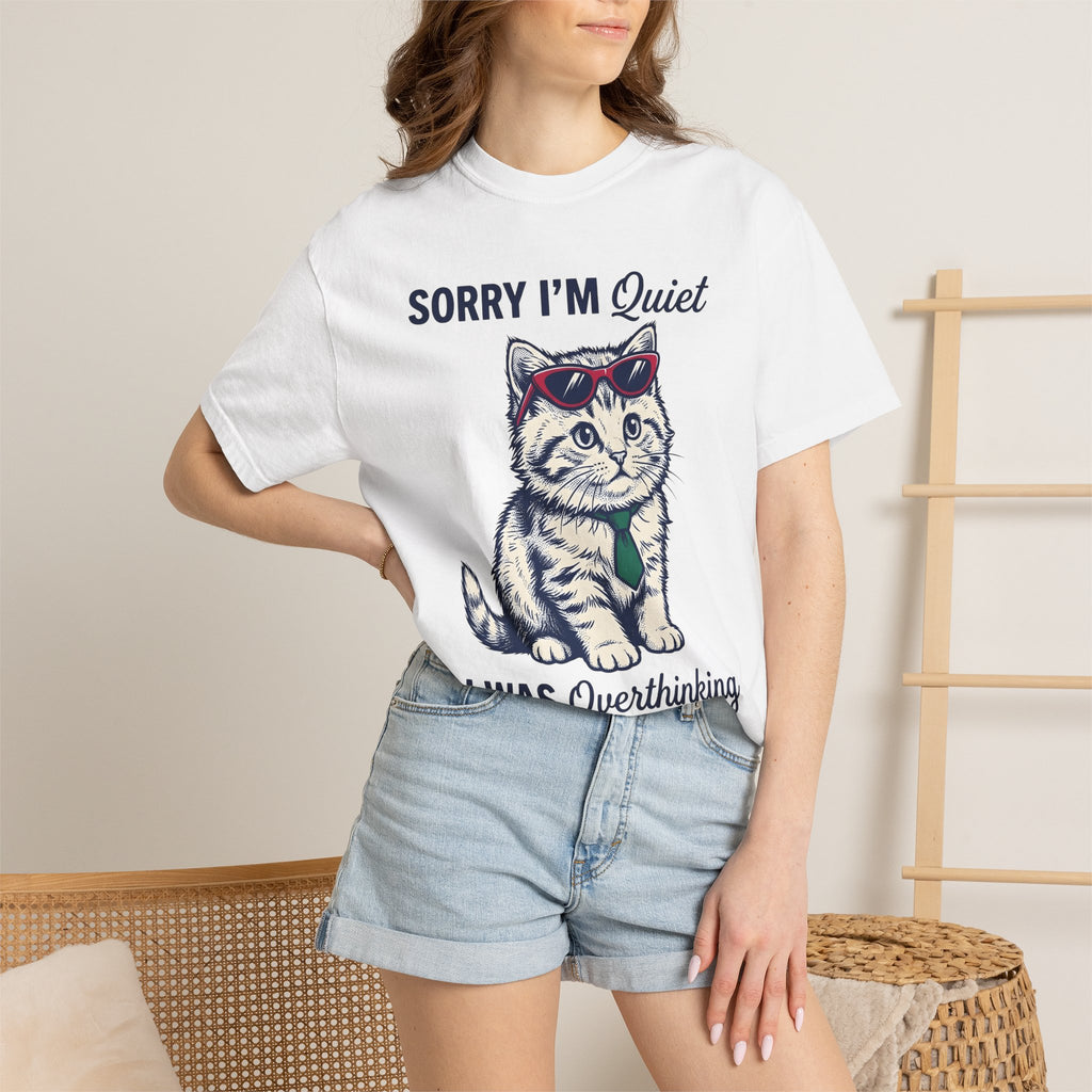Feline Sunglasses Shirt Funny Wildlife Gift Women Cartoon Tee Cat Glasses T-Shirt Humor Fan Comic Tshirt Animal Graphic Doodle Necktie