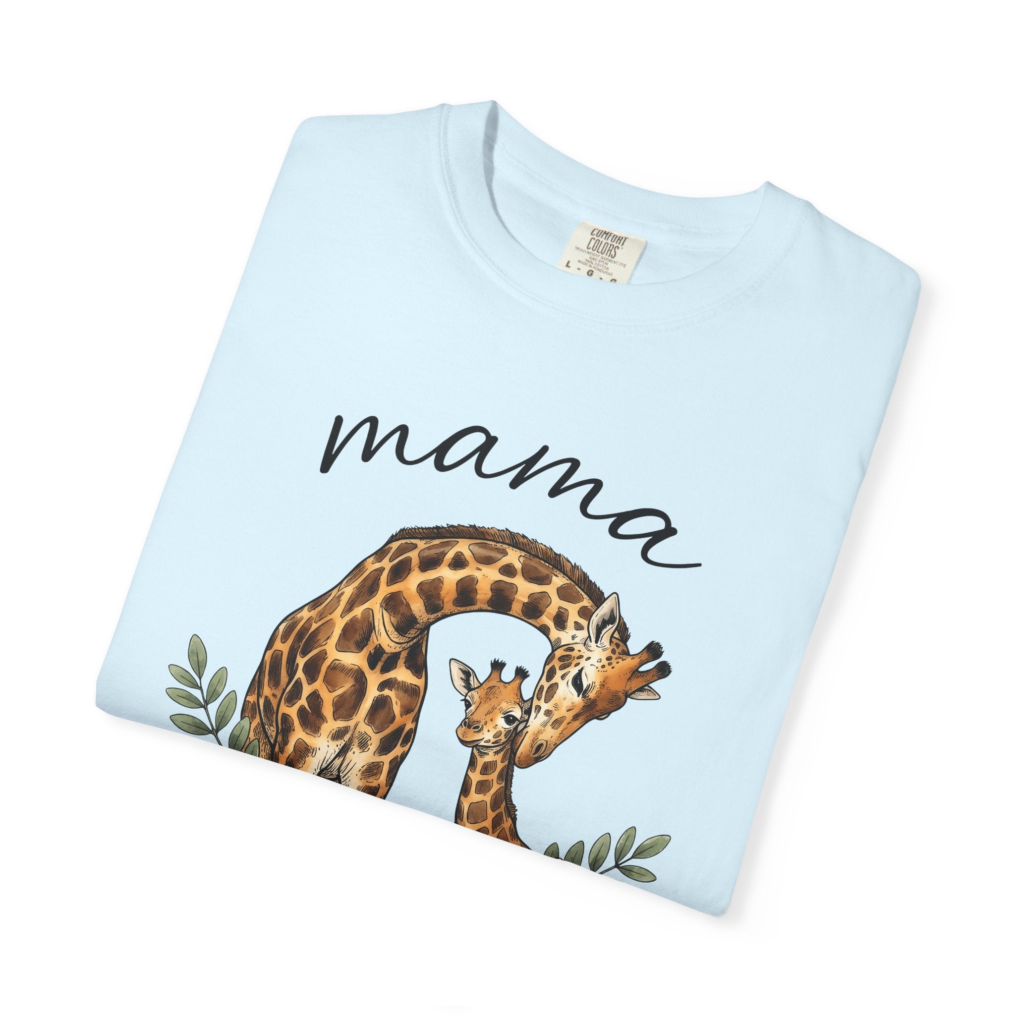 Giraffe Duo Shirt Moms Animals Gift Women Hand Drawn Tee Longneck T-Shirt Mom Fan Illustrated Tshirt Wildlife Graphic Watercolor Floral