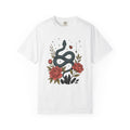 Serpent Bloom Shirt Boho Chic Esoteric Gift Women Traditional Tattoo Tee Snake T-Shirt Bohemian Enthusiast Tattooed Tshirt Mystic Graphic