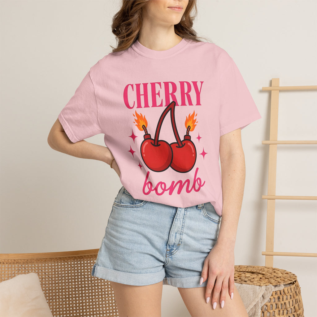 Cherry Bomb Illustration Shirt St Valentine's Day Partners Gift Women Comic Tee Cherry Bomb T-Shirt Valentine Fan Comic Tshirt Couples