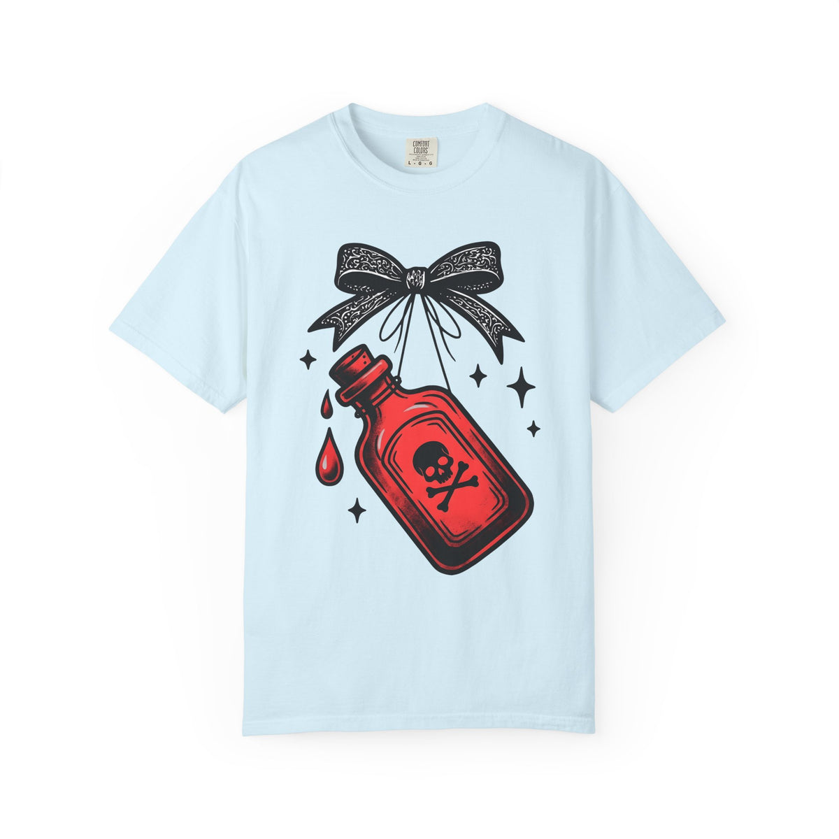 Venom Container Shirt Boho Chic Fall Gift Women Dark Tee Poison Bottle T-Shirt Bohemian Fan Gothic Tshirt Autumn Graphic Distressed Knot