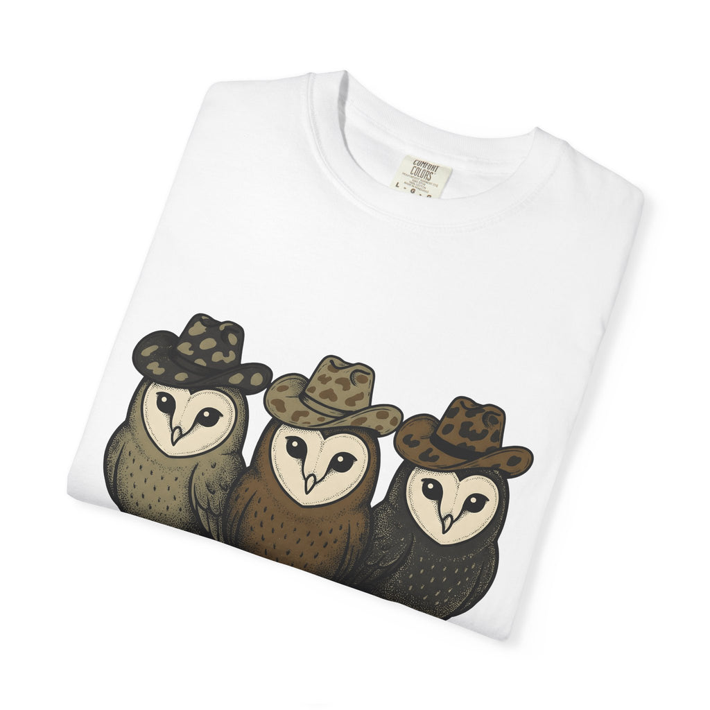Owl Set Shirt Halloween Wildlife Gift Women Comic Tee Owl T-Shirt Horror Fan Cartoon Tshirt Wildlife Graphic Hand Drawn Cowboy Cap Tshirt
