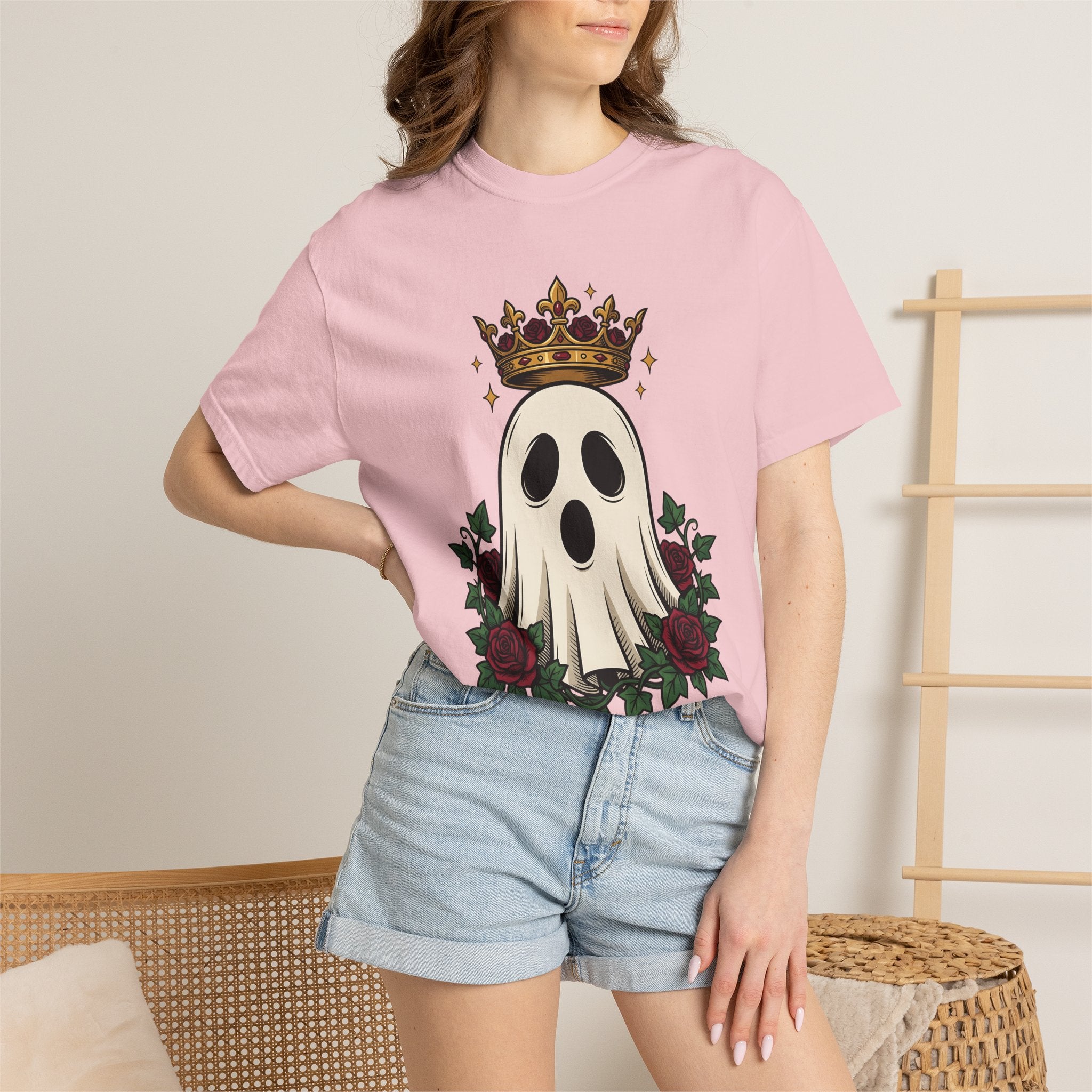 Spirit Crown Shirt Halloween Dark Gift Women Ink Tee Diadem T-Shirt Horror Fan Tattoo Tshirt Gothic Graphic Retro Flower Tshirt
