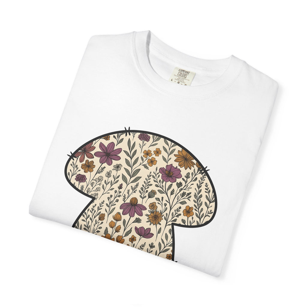 Blossom Mushroom Shirt St. Valentine's Day Garden Gift Women Folk Tee Fungus T-Shirt Valentine Fan Retro Tshirt Yard Graphic Classic Field