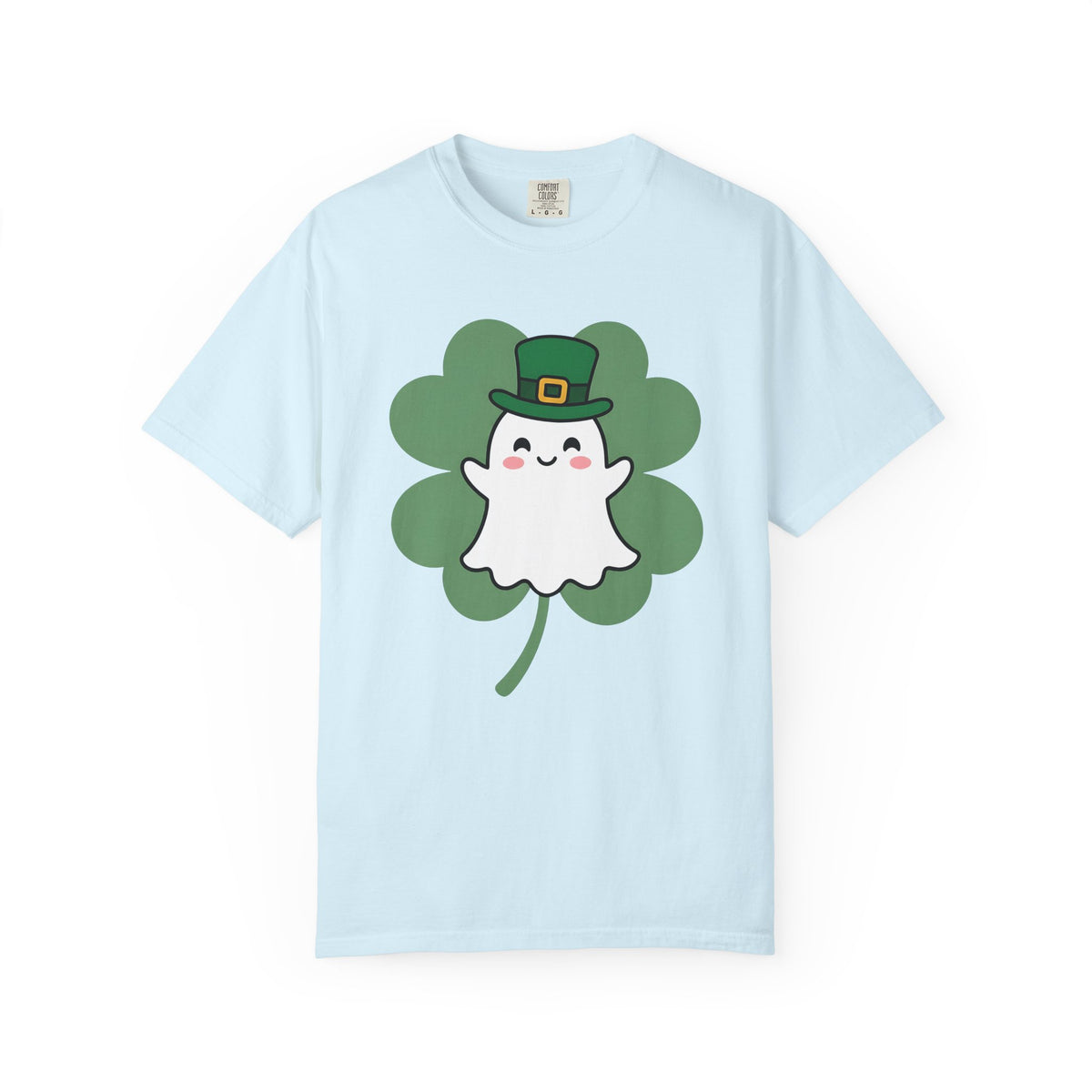 Ghost Clover Shirt St Patrick's Day Halloween Unisex Gift Kawaii Tee Shamrock