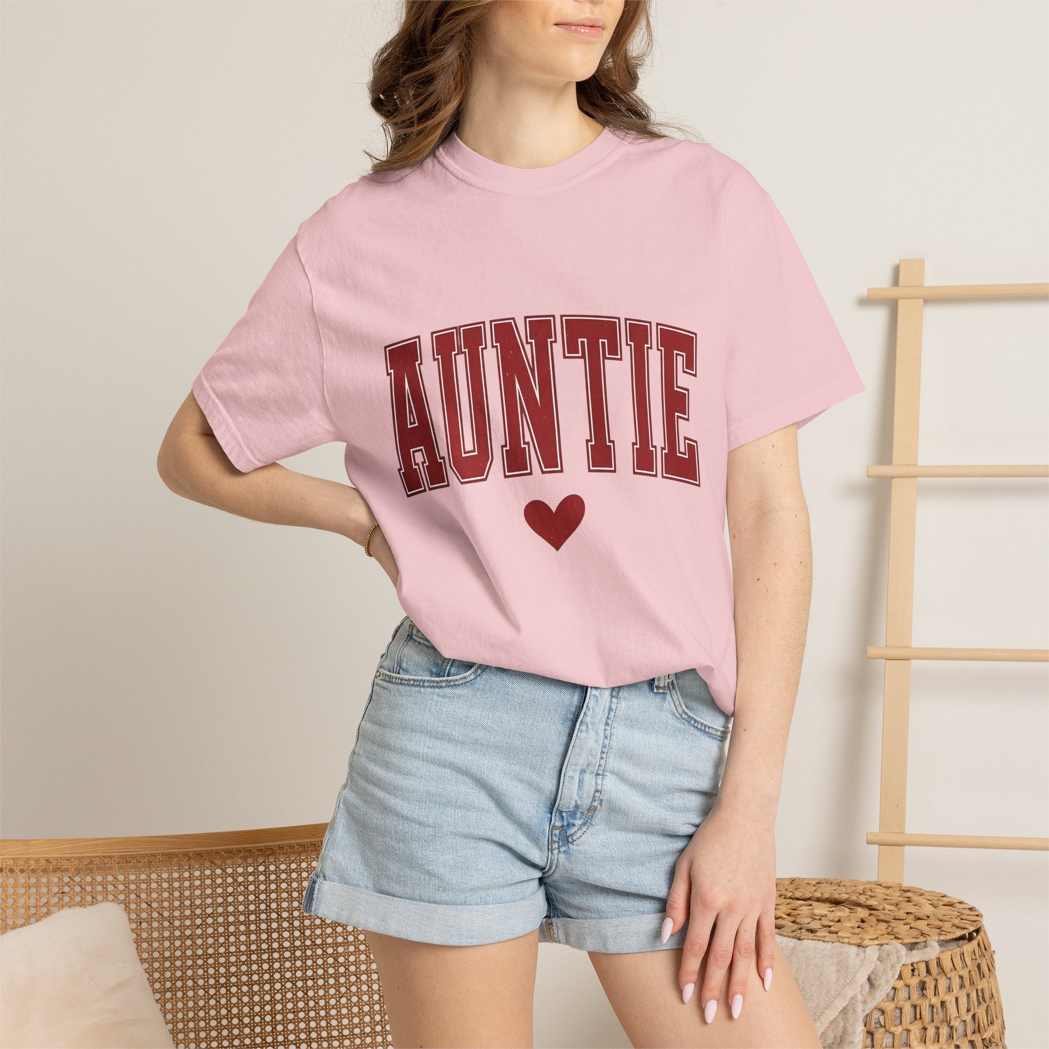 Varsity Font Heart Shirt St Valentine's Day Relatives Gift Women Heavy Tee Lettering T-Shirt Valentine Fan Typography Tshirt Family Graphic