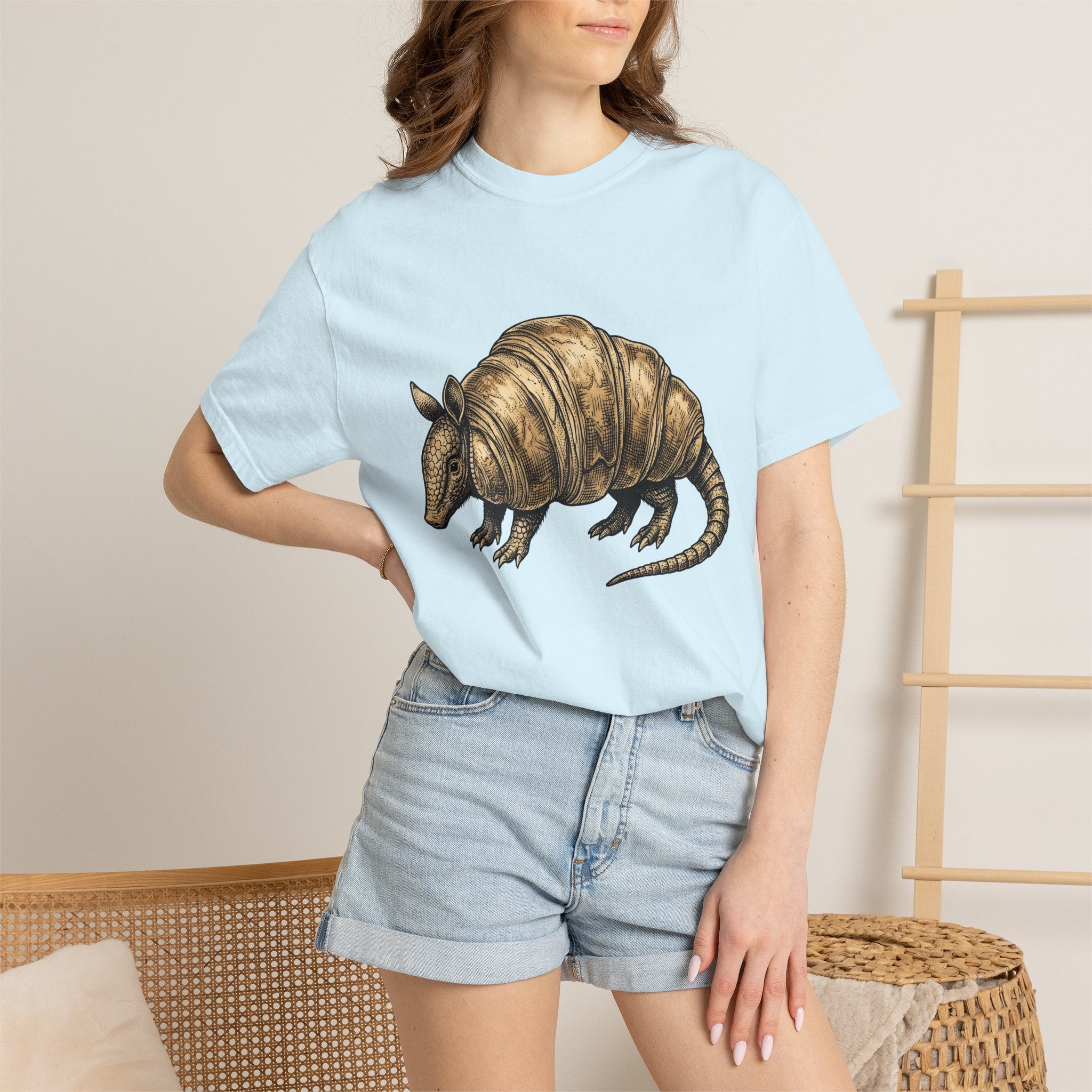 Armadillo Treat Shirt Desserts Wildlife Gift Women Retro Tee Armadillo T-Shirt Dessert Fan Vintage Tshirt Animal Graphic Sketch Sweets