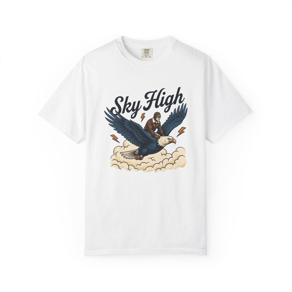 Flying Eagle Shirt Eagle Journey Gift Women Retro Tee Bald Eagle T-Shirt Eagle Fan Vintage Tshirt Travel Graphic Old School Cloudscape