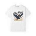Flying Eagle Shirt Eagle Journey Gift Women Retro Tee Bald Eagle T-Shirt Eagle Fan Vintage Tshirt Travel Graphic Old School Cloudscape