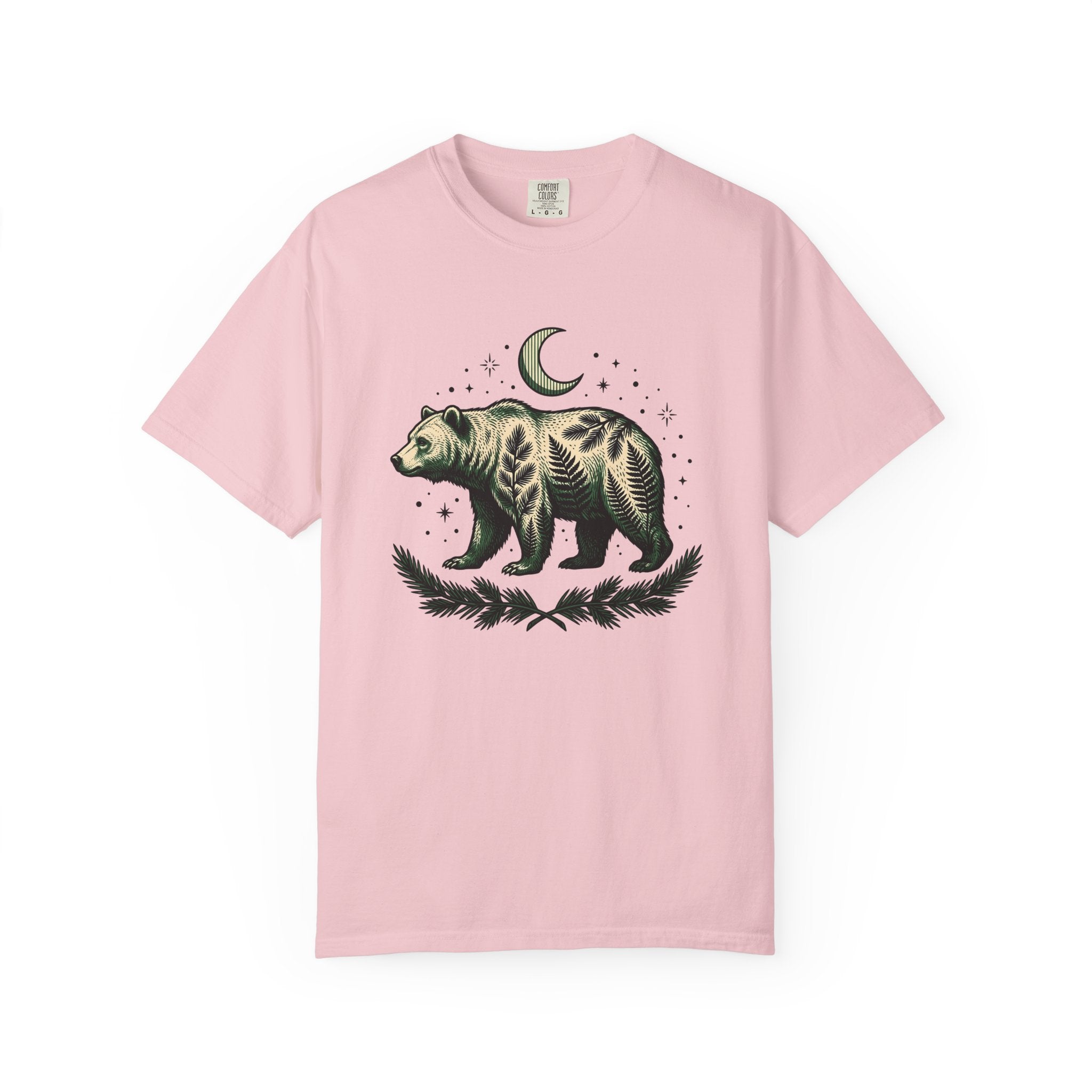 Bear Flower Shirt Animals & Flowers Outdoors Gift Women Etching Tee Floral T-Shirt Wildlife Enthusiast Engraving Tshirt Adventure Graphic