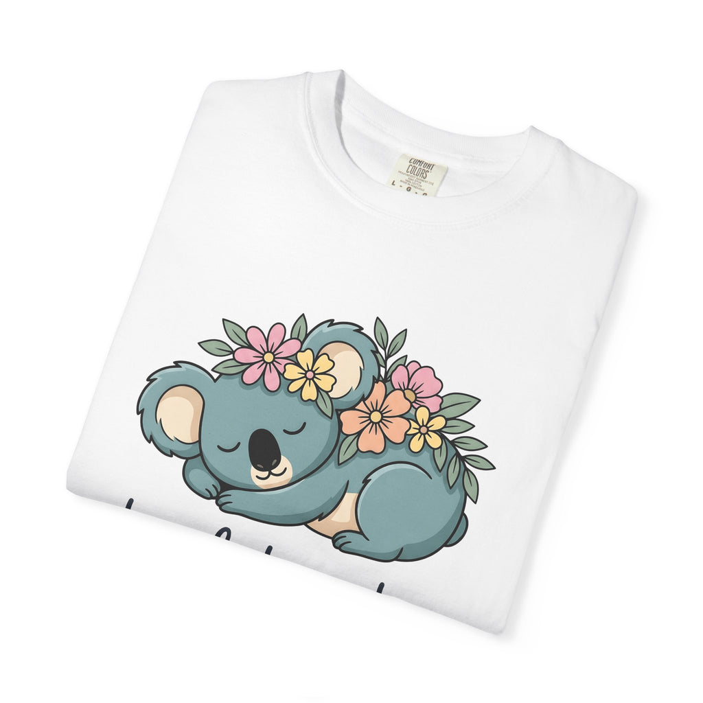 Koala Graphic Shirt Funny Animal Gift Women Cute Tee Koala T-Shirt Humor Fan Kawaii Tshirt Wildlife Graphic Cartoon Flower Crown Tshirt