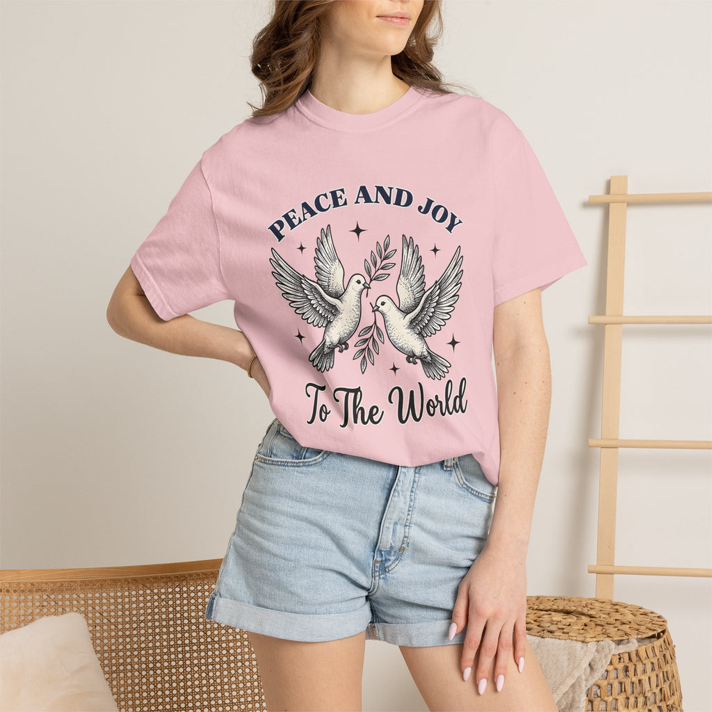 Dove Pair Shirt Christmas Peace Gift Women Vintage Tee Pigeon T-Shirt Xmas Fan Retro Tshirt Harmony Graphic Hand Drawn Olive Branch Tshirt