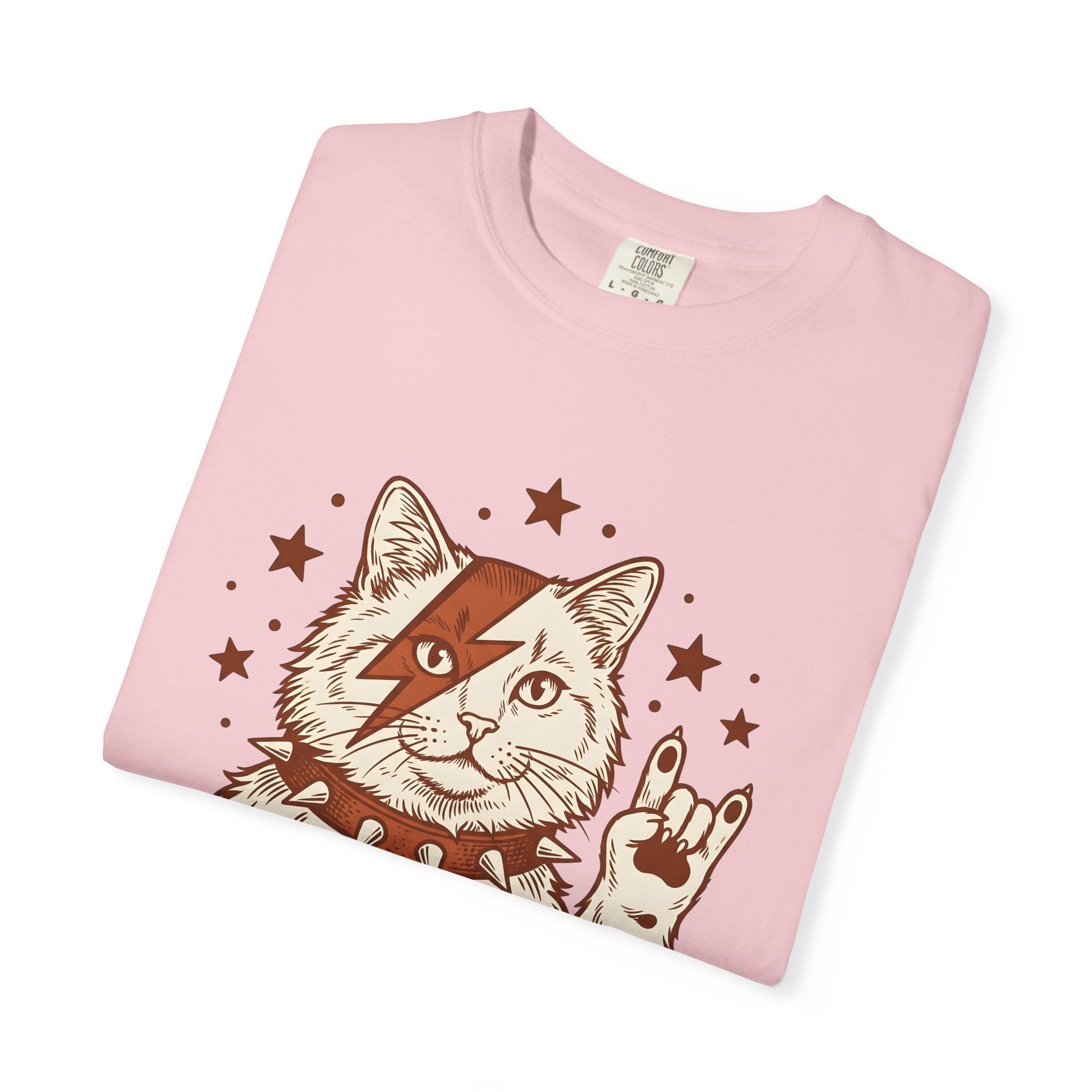 Stone Kitty Shirt Cat Concert Gift Women Classic Tee Kitty T-Shirt Cat Fan Retro Tshirt Festival Graphic Outline Shining Stars Tshirt