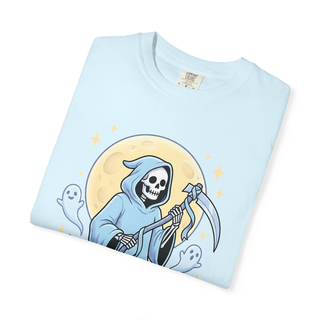 Dark Grim Reaper Shirt Cute Event Gift Women Graphic Tee Reaper T-Shirt Kawaii Fan Illustration Design Party Tshirt Anime Wraith Tshirt