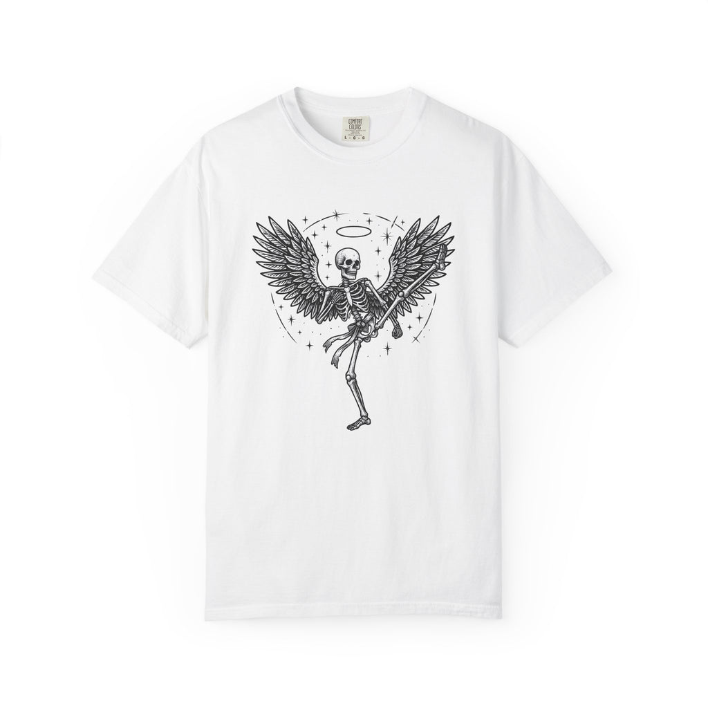 Angel Skull Shirt Sports Combat Gift Women Ink Tee Sugar Skull T-Shirt Athlete Fan Tattoo Tshirt Fighting Graphic Dark Star Shapes Tshirt