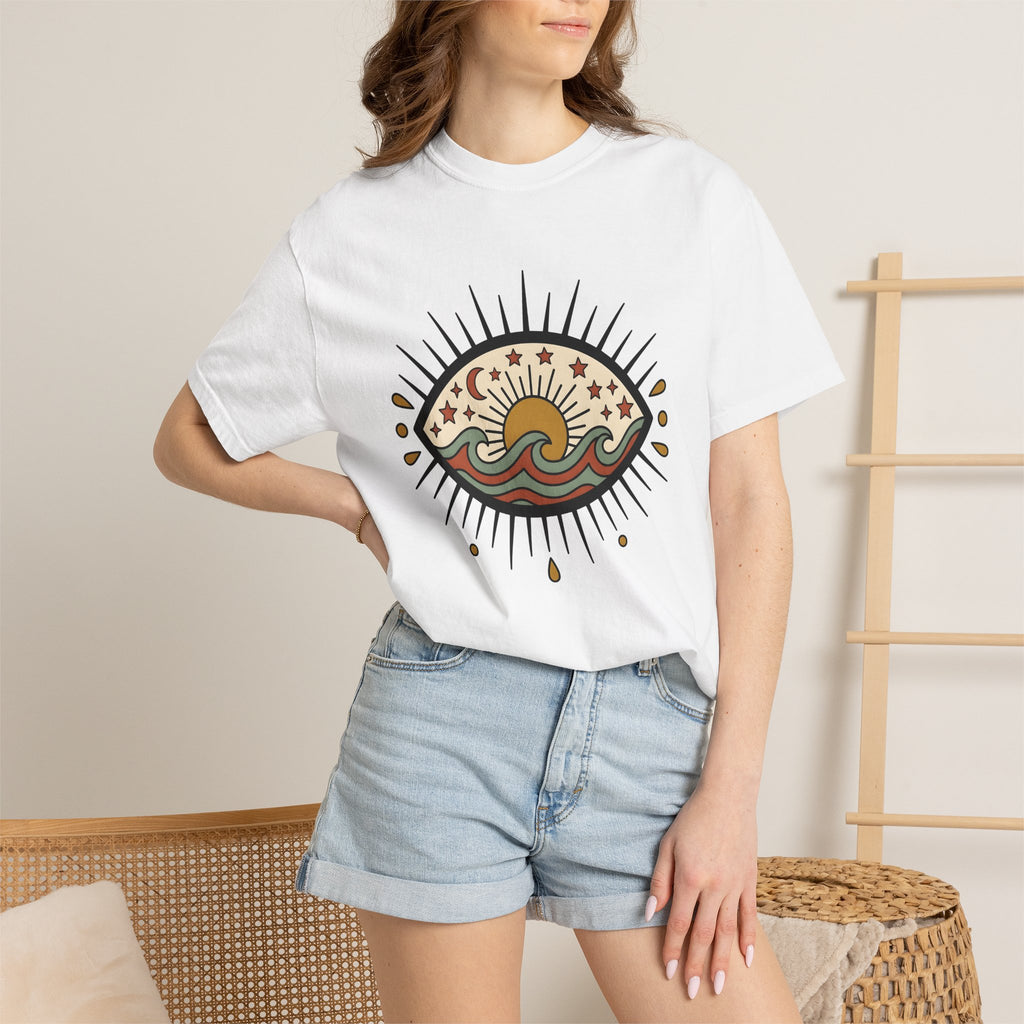 Psychic Eye Shirt Boho Astrology Gift Women Hippie Tee Third Eye T-Shirt Bohemian Enthusiast Psychedelic Tshirt Zodiac Graphic Retro