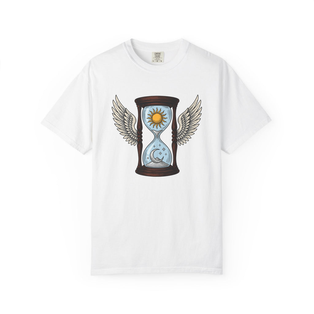 Feathered Timer Shirt Boho Chic Astrology Gift Women Tribal Tee Clock T-Shirt Bohemian Enthusiast Primitive Tshirt Zodiac Graphic Retro