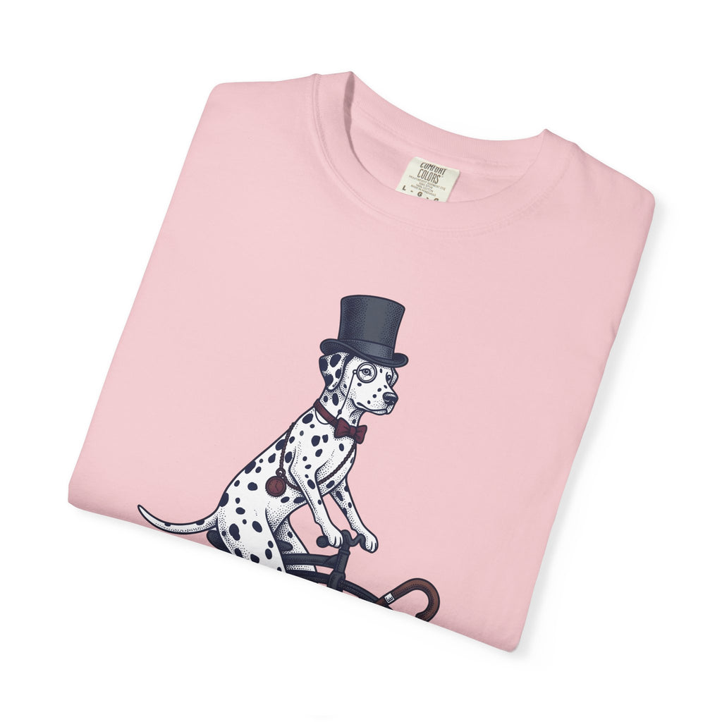 Dalmatian Bike Shirt Dog Cosplay Gift Women Retro Tee Dalmatian Bike T-Shirt Dog Fan Vintage Tshirt Cosplay Graphic Sketch Cylinder Hat