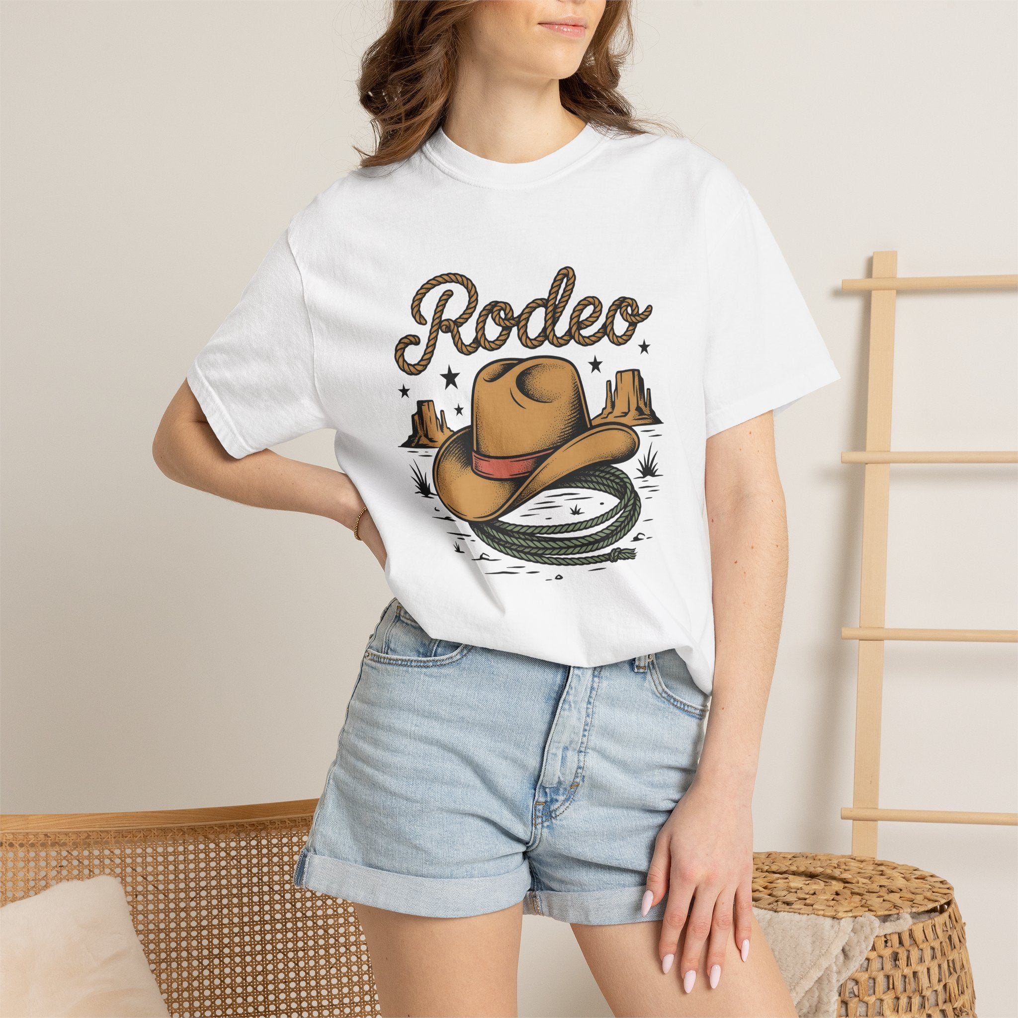 Western Hat Shirt Cowgirl Cowboy Gift Women Retro Tee Cowboy Hat T-Shirt Rodeo Fan Vintage Tshirt Cowboy Graphic Sketch Rope Circle Tshirt