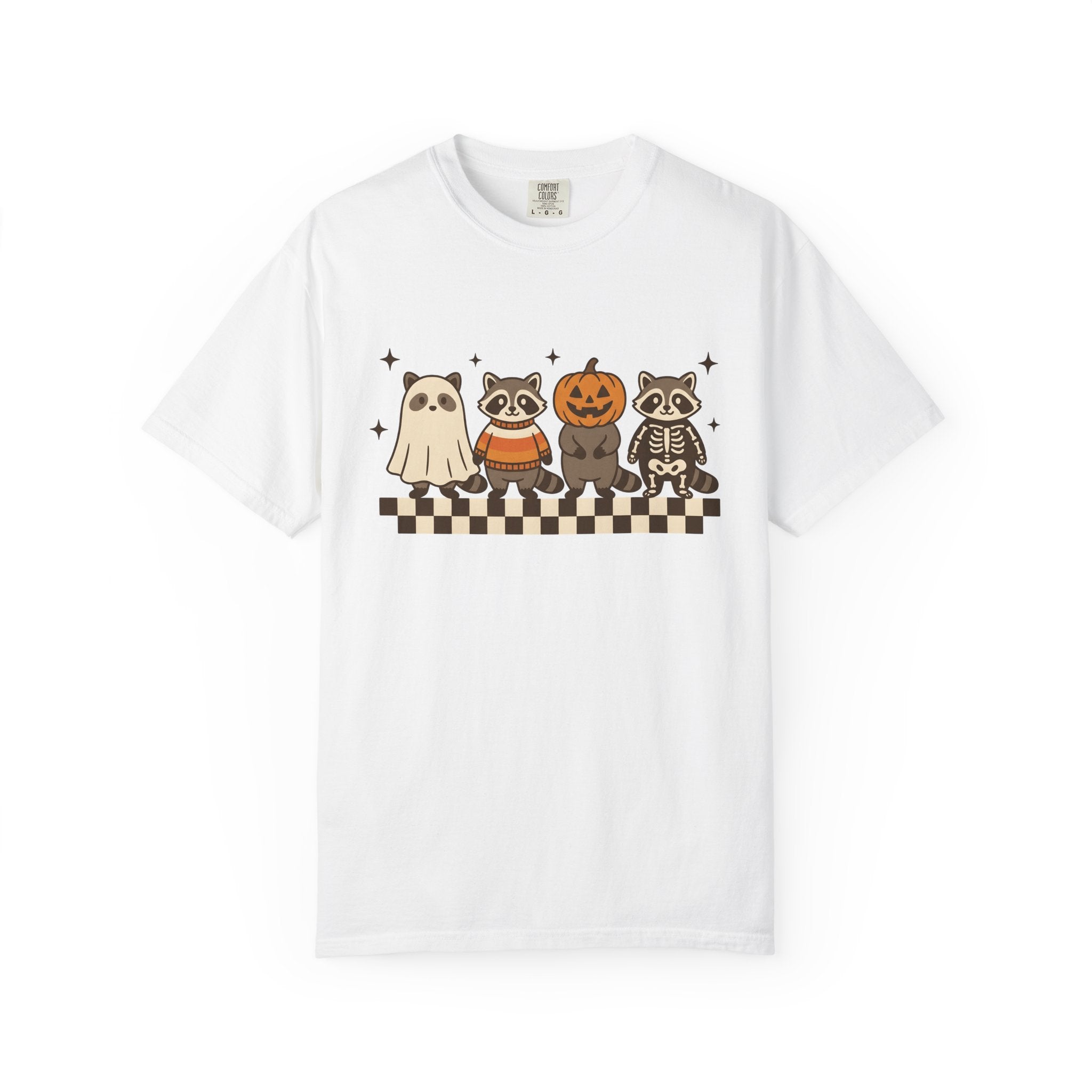 Raccoon Outfits Shirt Halloween Wildlife Gift Women Cute Tee Trash Panda T-Shirt Spooky Fan Kawaii Tshirt Animal Graphic Vintage Plaid