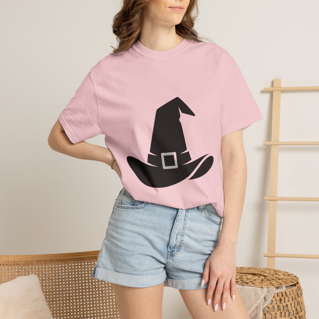 Witch Hat Shirt Halloween Horror Gift Women Simple Tee Pointed Hat T-Shirt Spooky Fan Witchy Tshirt Horror Graphic Retro Clasp Tshirt