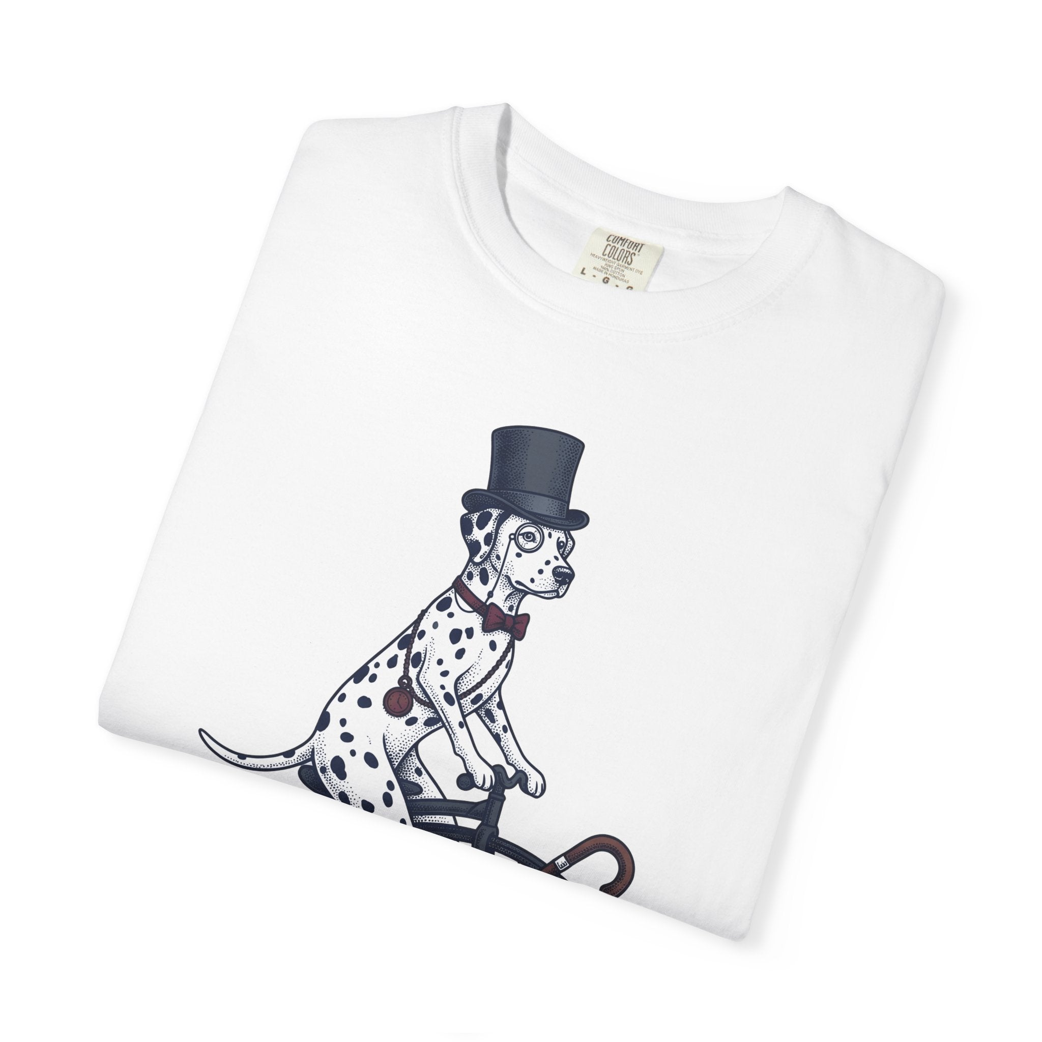 Dalmatian Bike Shirt Dog Cosplay Gift Women Retro Tee Dalmatian Bike T-Shirt Dog Fan Vintage Tshirt Cosplay Graphic Sketch Cylinder Hat