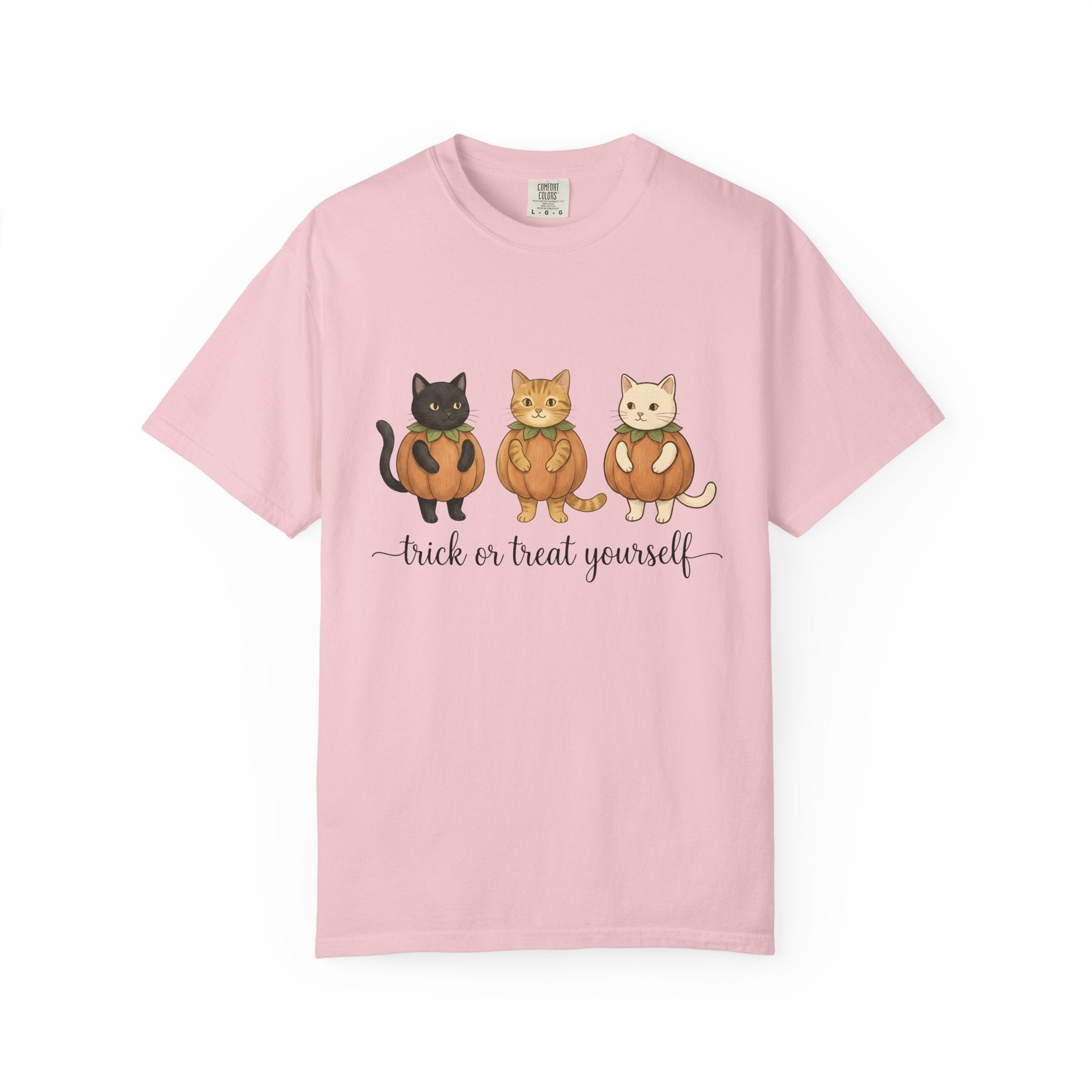 Cat Pumpkin Shirt Halloween Cat Gift Women Kawaii Tee Gourd T-Shirt Horror Fan Cute Tshirt Feline Graphic Hand Drawn Costume Tshirt
