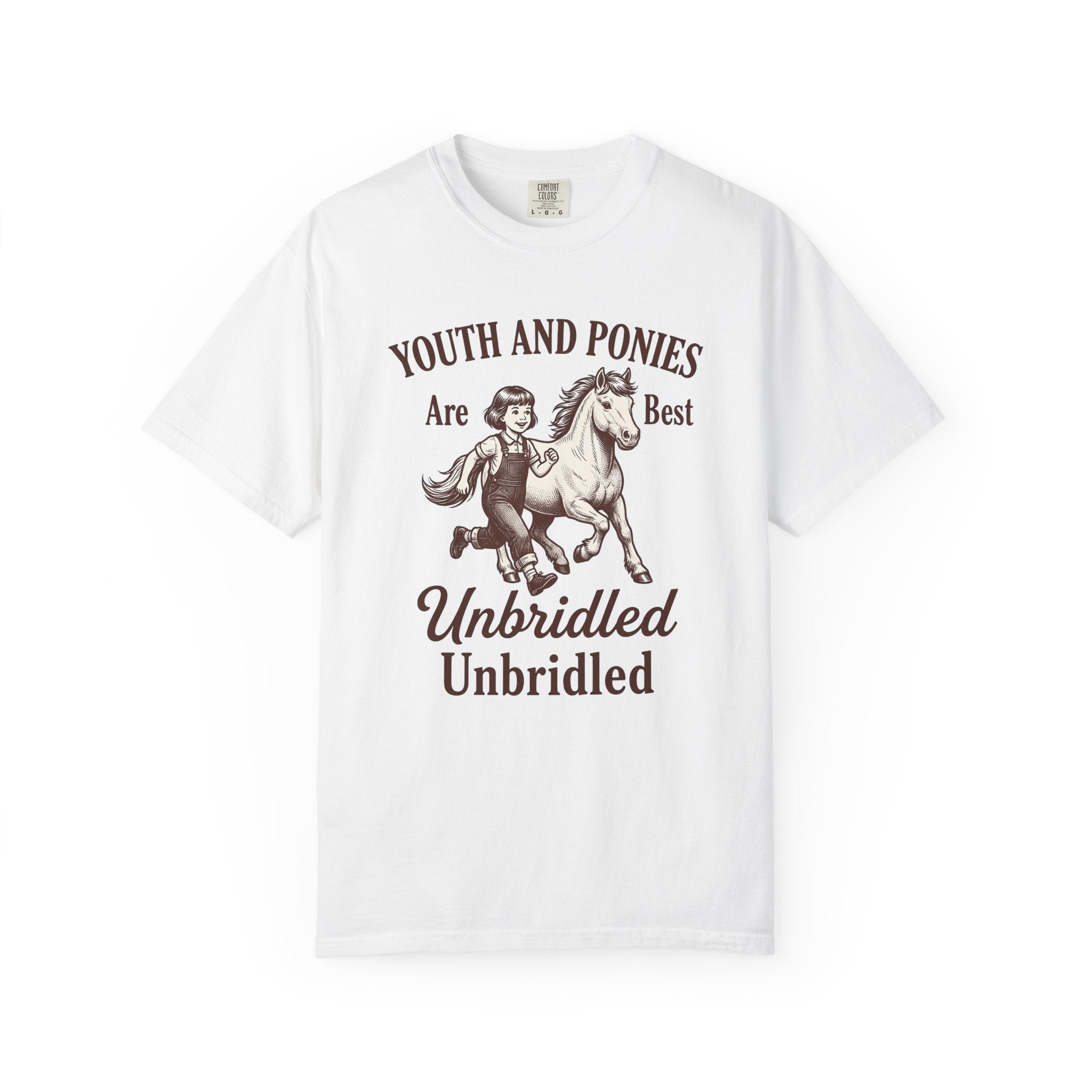 Child Pony Shirt Horse Farm Gift Women Vintage Tee Foal T-Shirt Equestrian Enthusiast Retro Tshirt Ranch Graphic Hand Drawn Overalls Tshirt