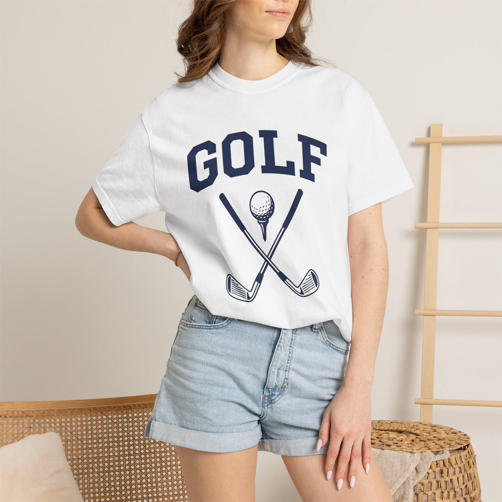 Golf Clubs Shirt Golf Pastime Gift Women Bold Tee Golf Irons T-Shirt Golfer Fan Golfing Tshirt Leisure Graphic Retro Golf Ball Tshirt