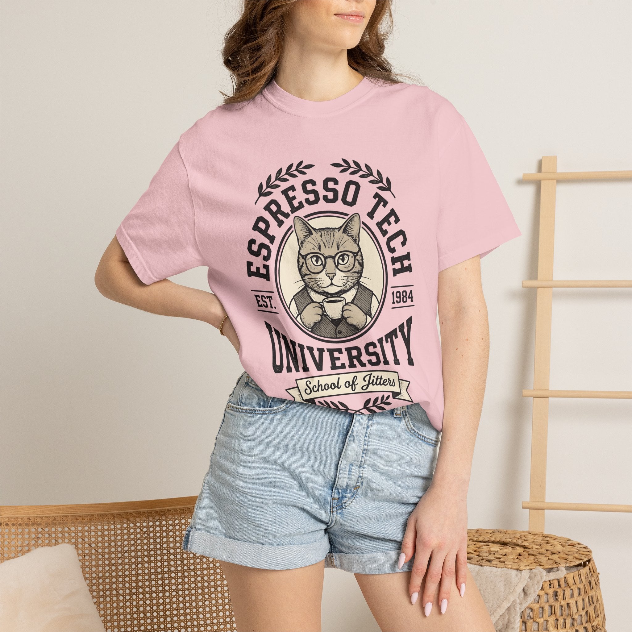 Cat Coffee Cup Shirt Coffee Cat Gift Women Vintage Tee Mug T-Shirt Coffee Fan Coffee Mug Tshirt Feline Graphic Hand Drawn Glasses Tshirt