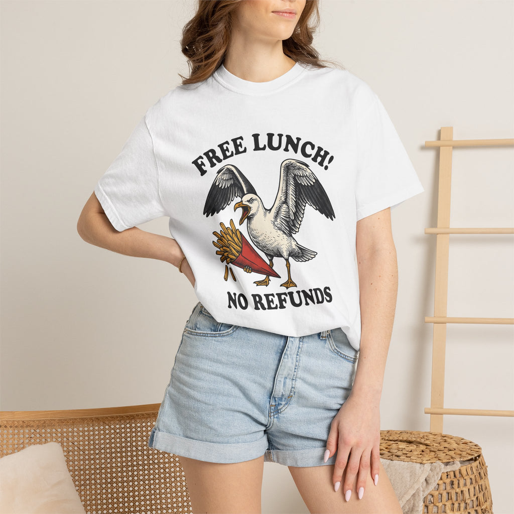 Seagull Fries Shirt Funny Animal Gift Women Vintage Tee Gulls T-Shirt Humor Fan Gull Graphic Hand Drawn French Fries Tshirt