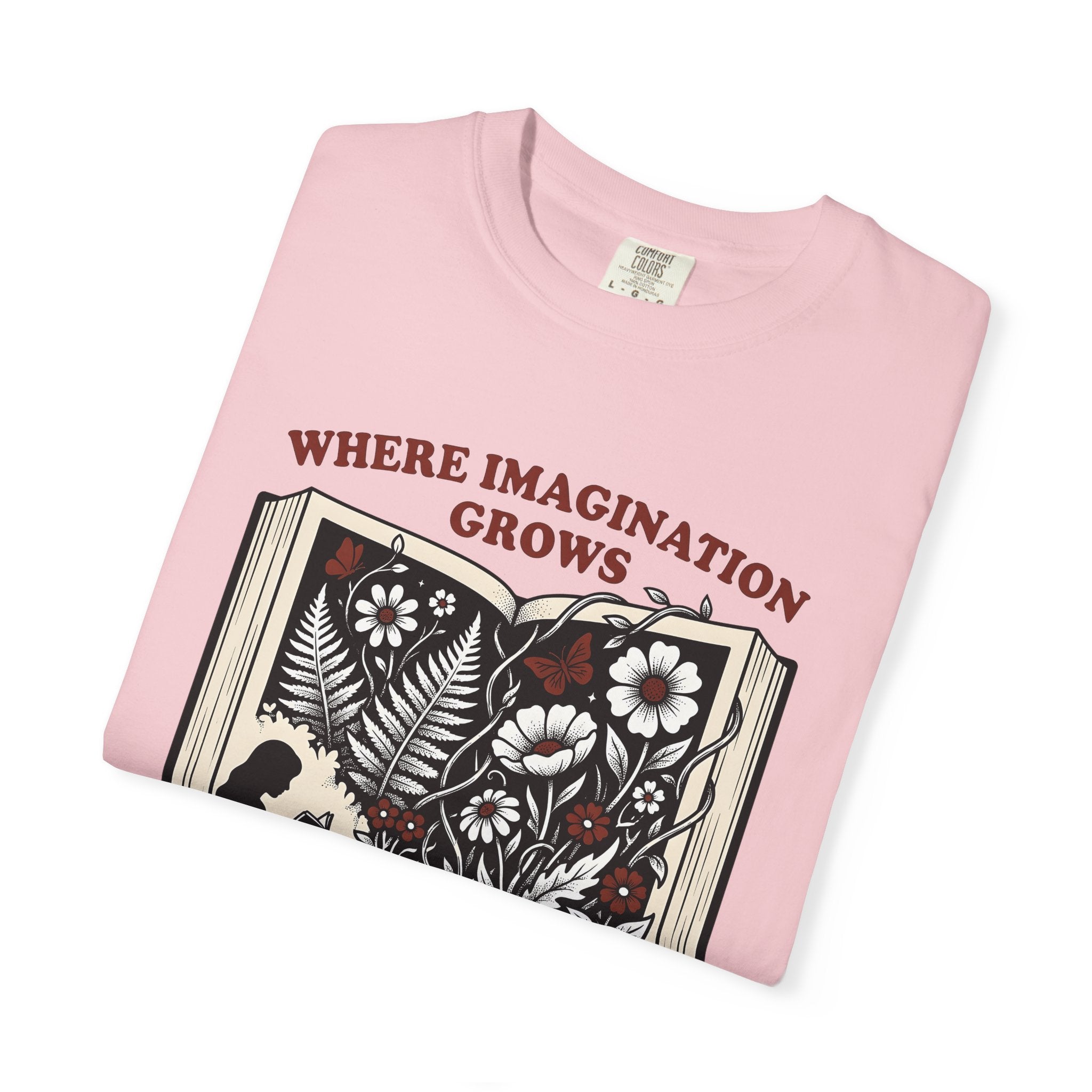 Open Book Florals Shirt Book Landscape Gift Women Antique Tee Floral Page T-Shirt Bibliophile Enthusiast Vintage Tshirt Scenic Graphic