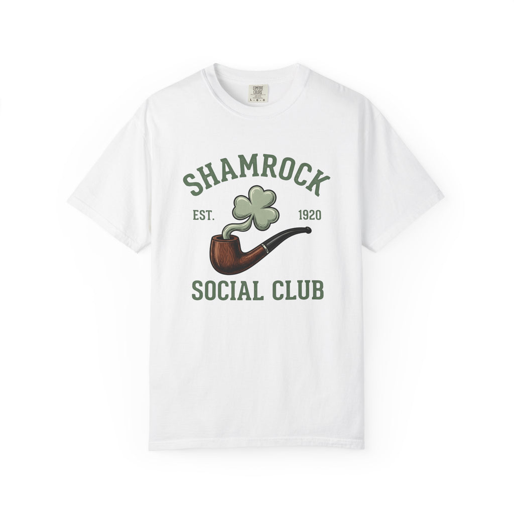 Shamrock Pipe Shirt St Patrick's Day Irish Gift Women Vintage Tee Weed Pipe T-Shirt St Patricks Fan Distressed Tshirt Celtic Graphic Retro