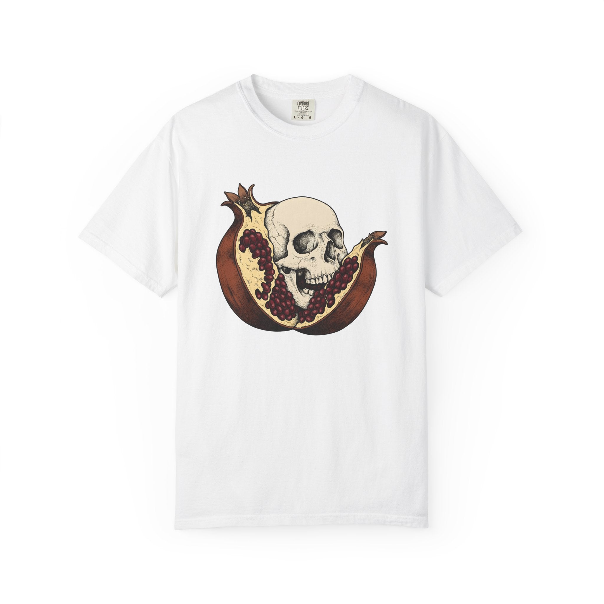 Skull Pomegranate Shirt Funny Paranormal Gift Women Illustration Tee Pomegranate T-Shirt Humor Fan Drawing Graphic Supernatural Graphic