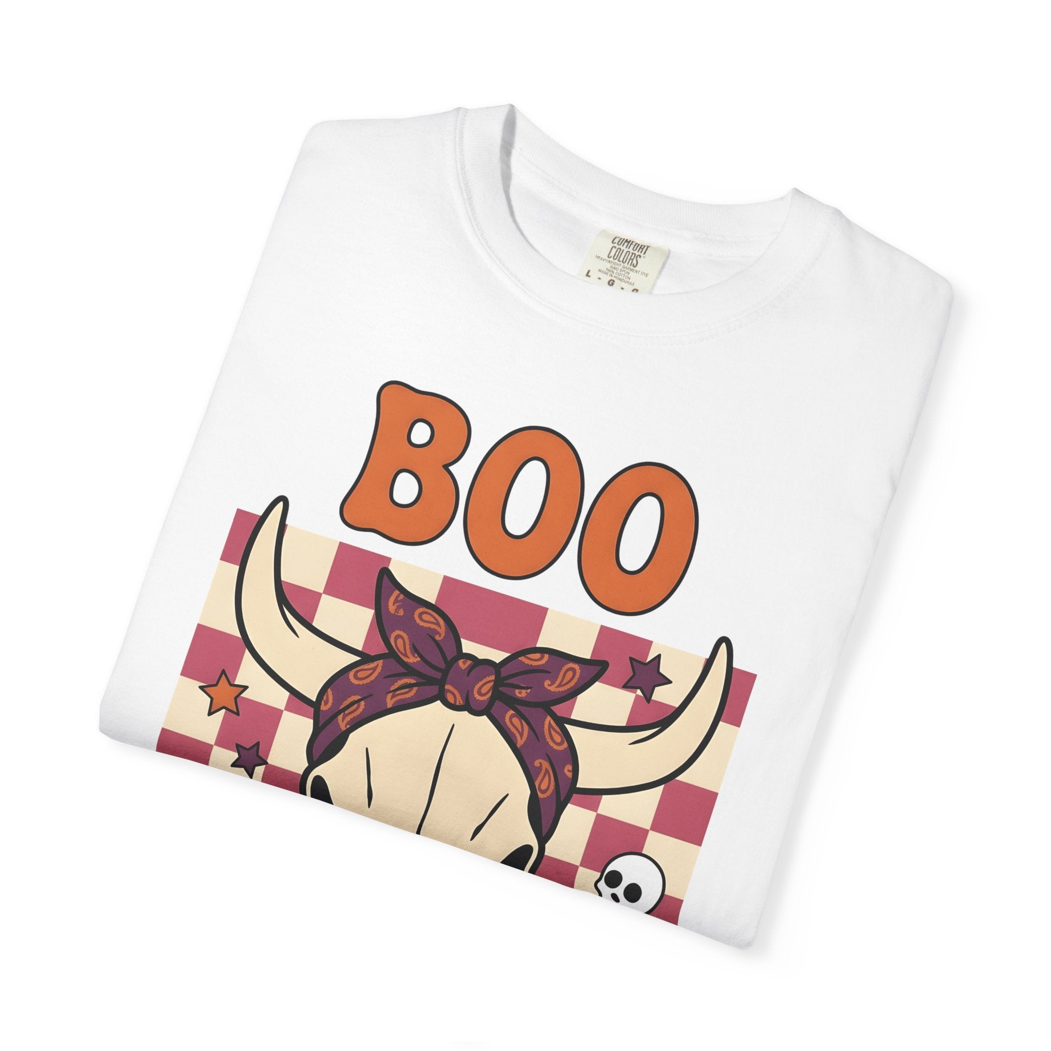 Cow Skull Shirt Cowgirl Western Gift Women Cartoon Tee Skull T-Shirt Rodeo Fan Cowboy Graphic Retro Stars Tshirt