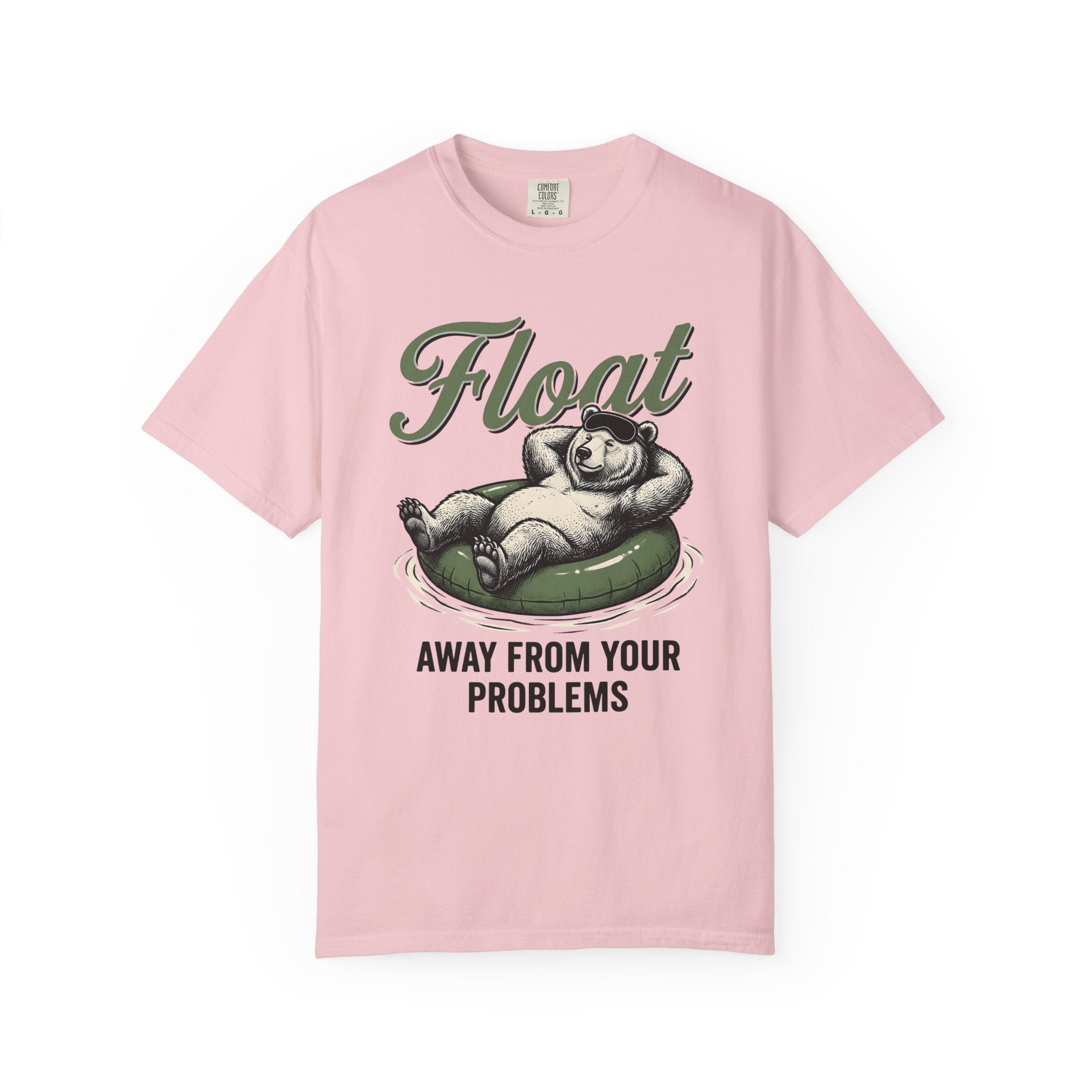 Bear Swim Ring Shirt Funny Pets Gift Women Line Art Tee Inflatable Ring T-Shirt Humor Fan Simple Tshirt Animal Graphic Cartoon Sun Glasses