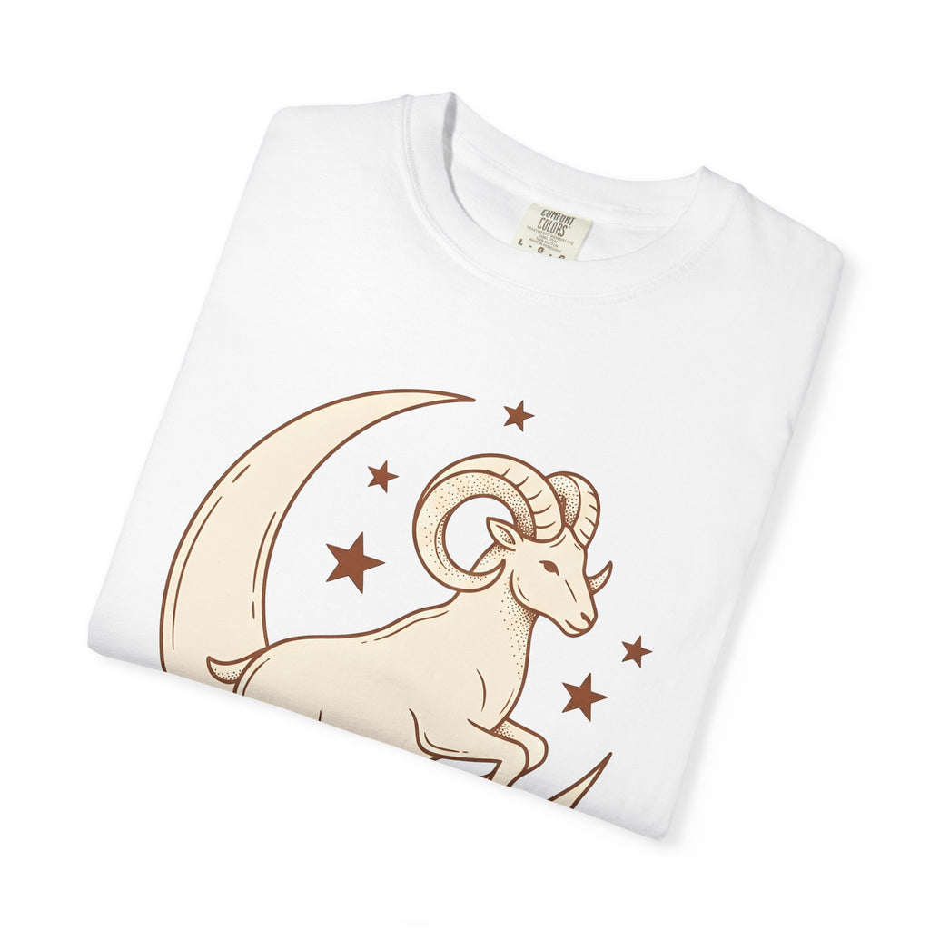 Aries Symbol Shirt Zodiac Star Sign Gift Women Gypsy Tee Ram T-Shirt Astrology Fan Boho Tshirt Horoscope Graphic Classic Lunar Crescent