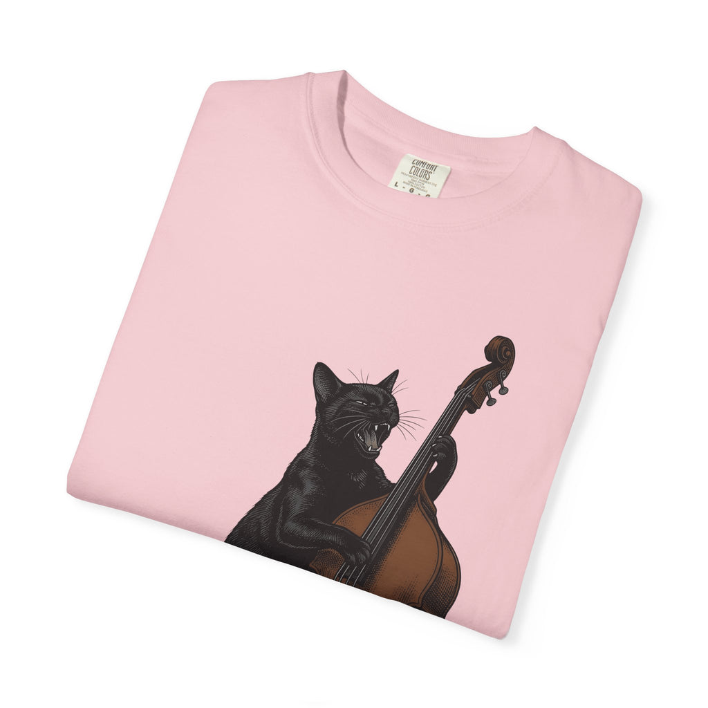 Black Cat Guitar Shirt Cat Instruments Gift Women Retro Tee Cat Guitar T-Shirt Cat Fan Fifties Tshirt Music Graphic Sketch Instrument Tshirt