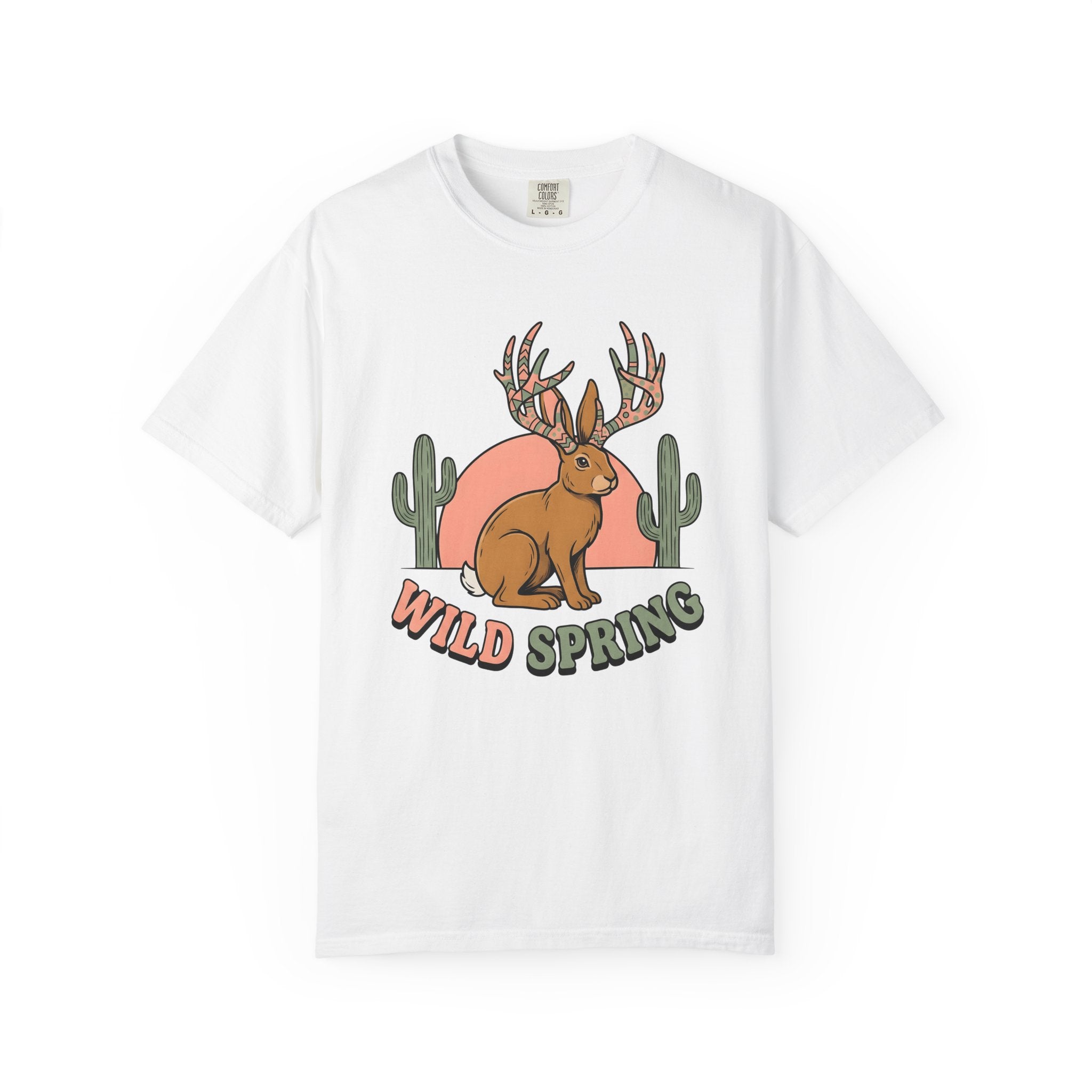 Jackalope Drawing Shirt Easter Critter Gift Women Hippie Tee Jackrabbit T-Shirt Spring Fan Retro Tshirt Creature Graphic Classic Prickly