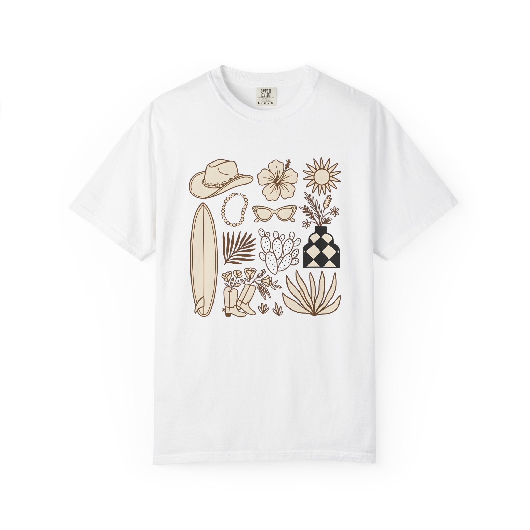 Boho Ranch Graphics Shirt Cottagecore Gypsy Gift Women Contour Tee Bohemian T-Shirt Rustic Fan Outline Tshirt Bohemian Graphic Subtle Flower